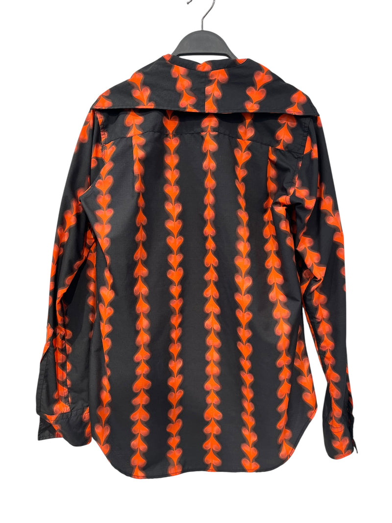 FIORUCCI/LS Shirt/S/Cotton/BLK/All Over Print/heart print