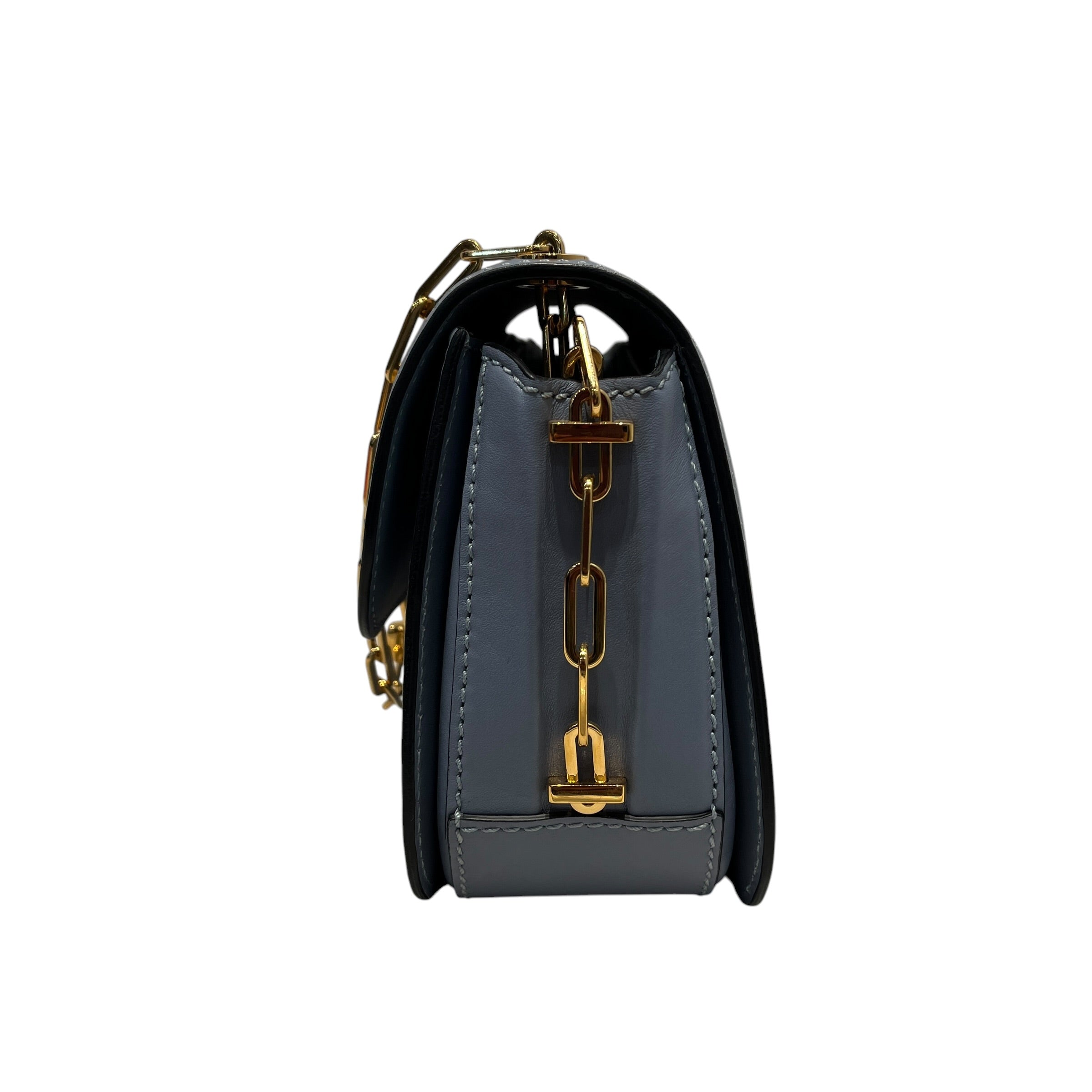 VALENTINO GARAVANI/Cross Body Bag/Leather/IDG/Blue Smooth Leather Chain Link view 7