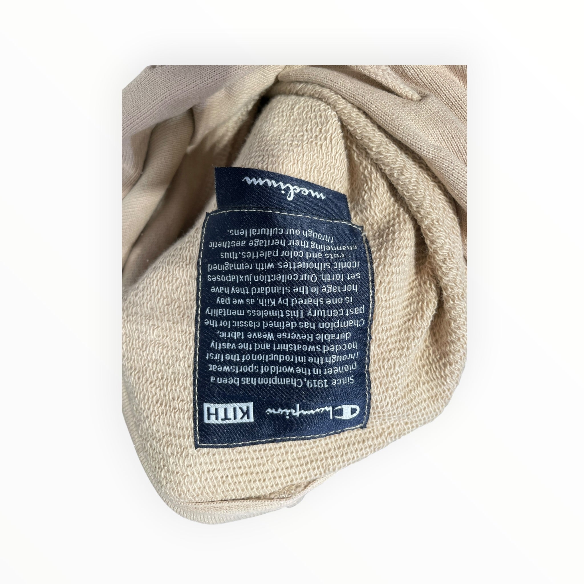 KITH/Champion/Hoodie/M/Cotton/BEG/RAINBOW ARM EMBROIDERY view 3