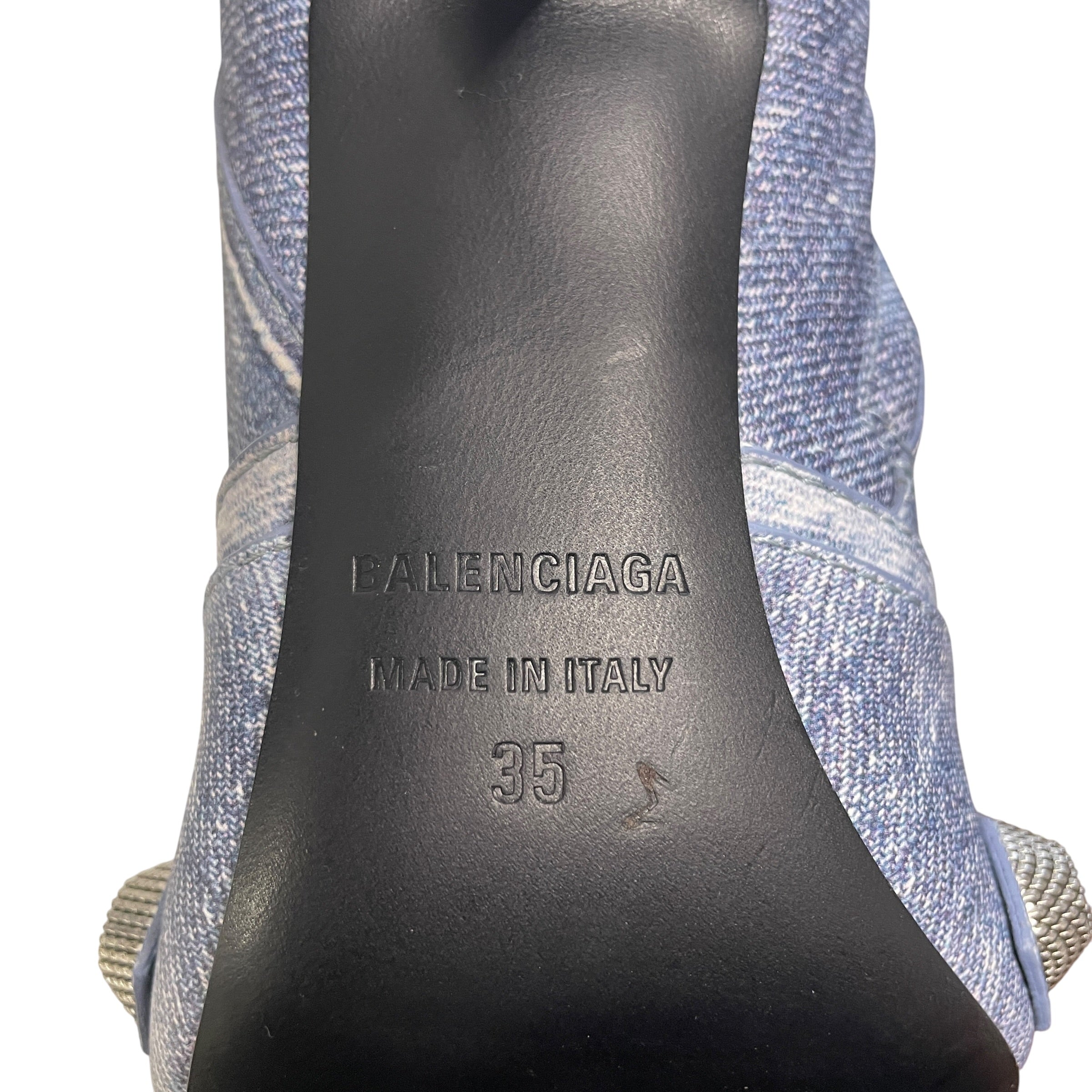 BALENCIAGA/Heels/EU 37/Leather/IDG/CAGOLE/KNEE HI BOOT/JEAN view 3