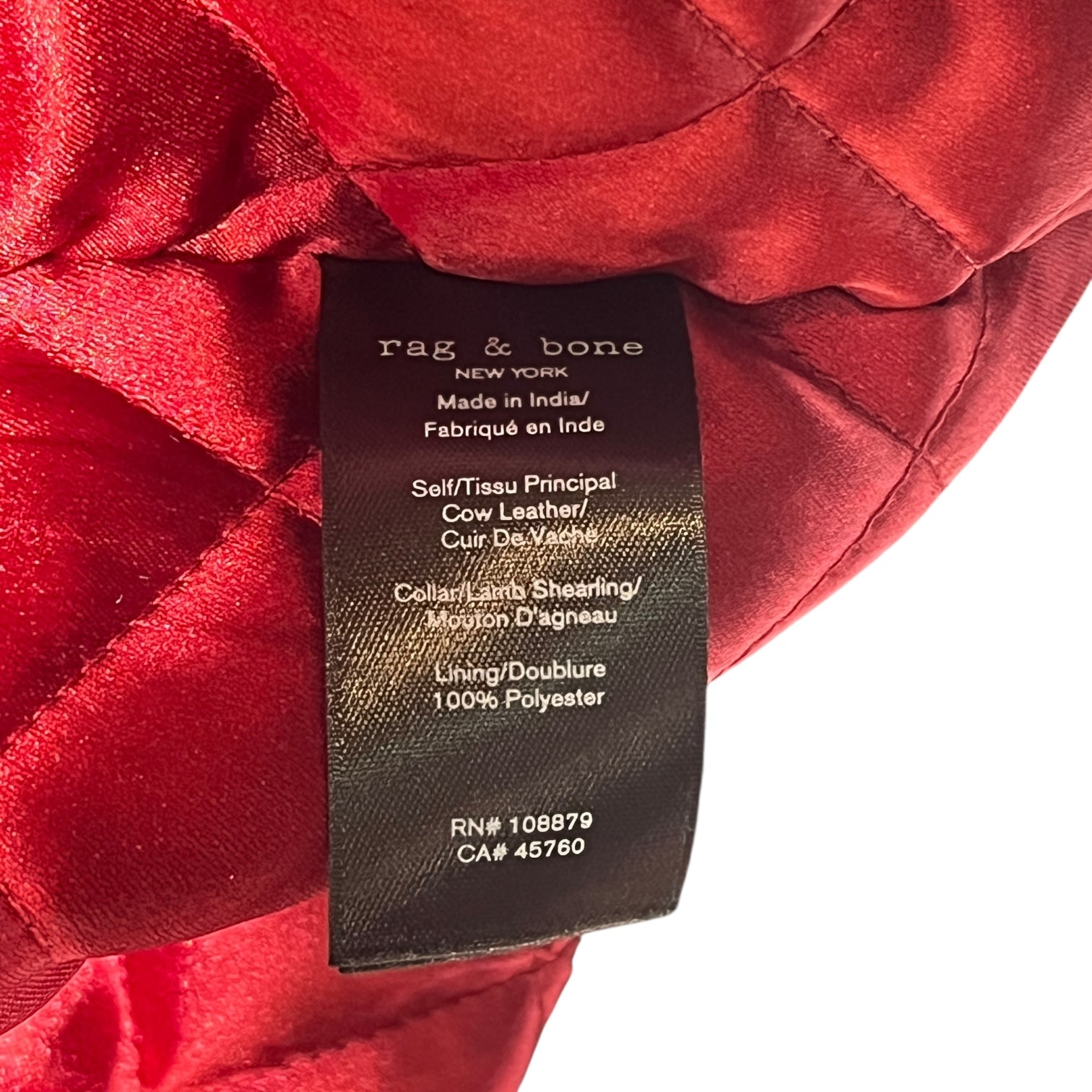 rag & bone/Leather Jkt/XL/Lambskin/BLK/PEELING-LAMB SHEARLING COLLAR view 4