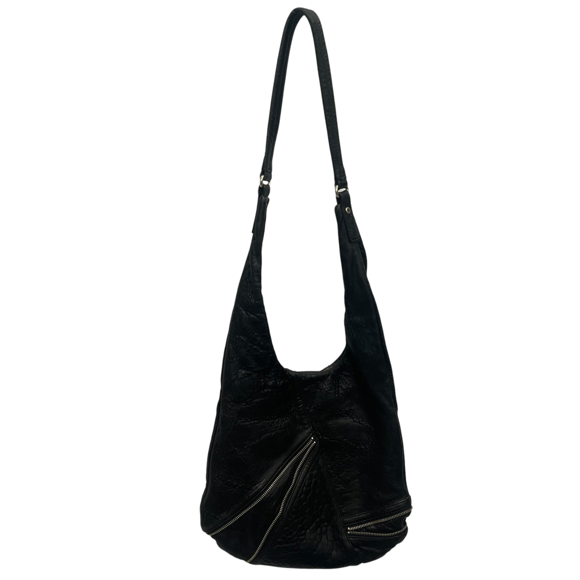 MARC BY MARC JACOBS/Cross Body Bag/Leather/BLK/ZIPPERS / HOBO view 2