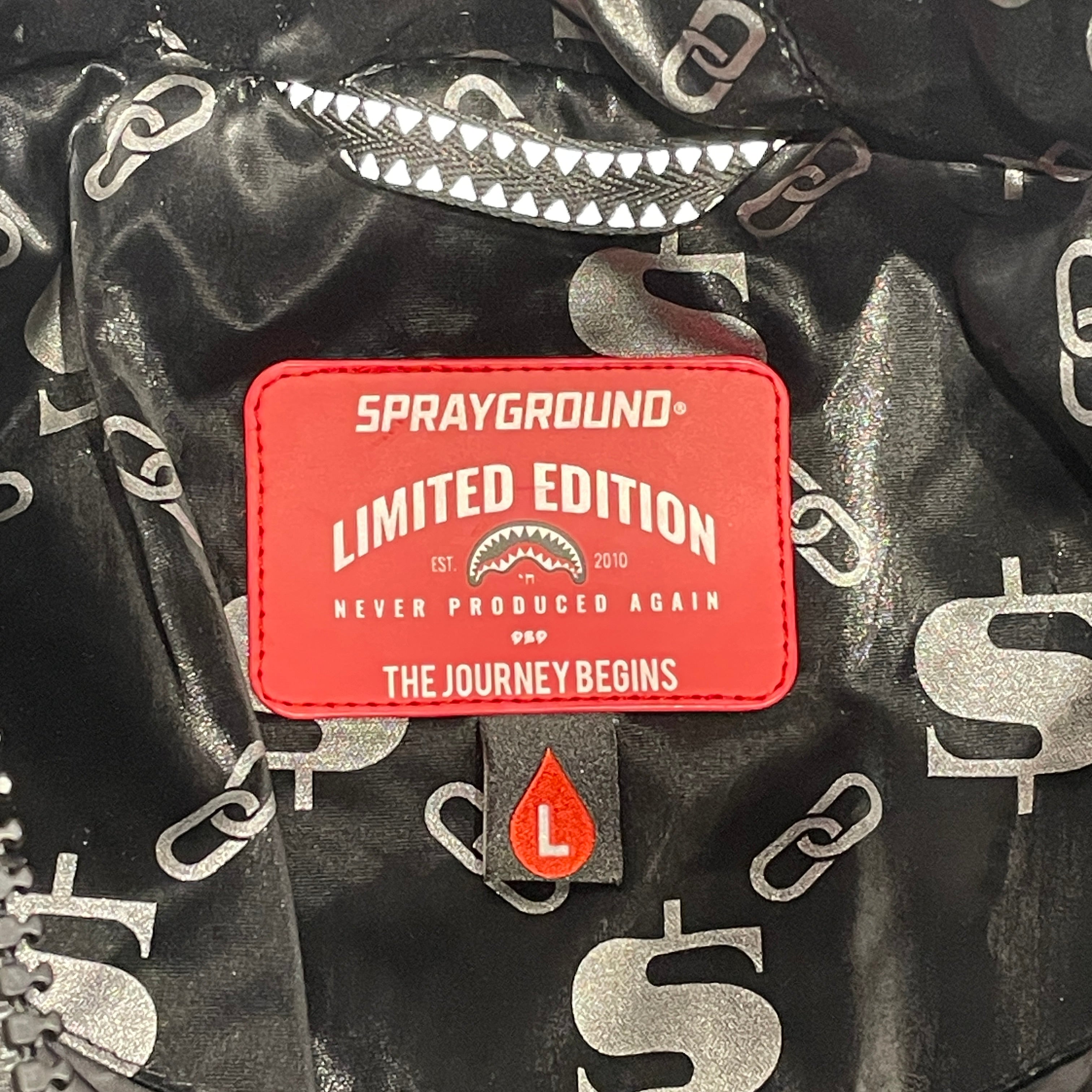SPRAYGROUND/Puffer Jkt/L/BLK/All Over Print/Chainlink w/ S view 3