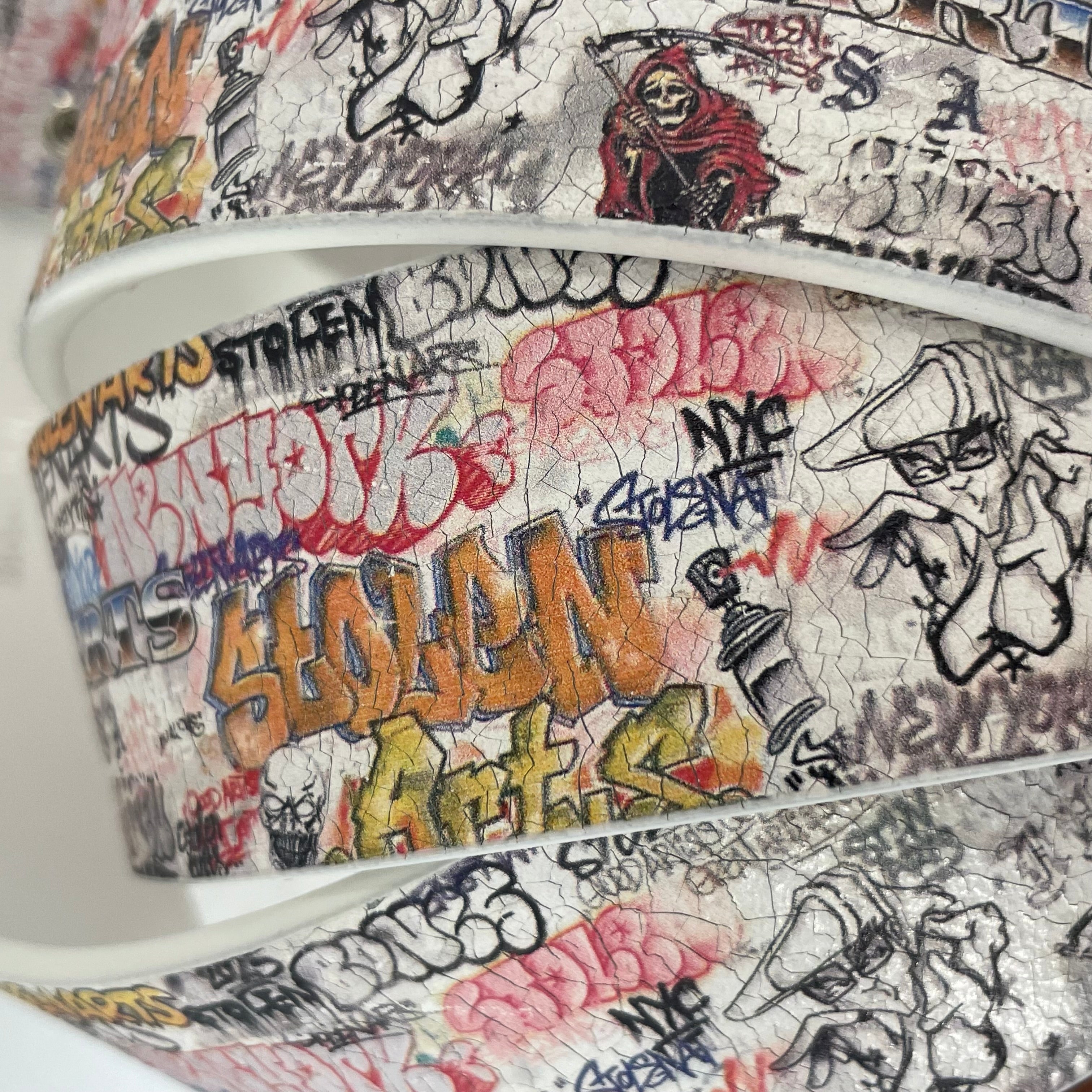 STOLEN ARTS/Belt/All Over Print/Leather/WHT/M's/NYC GRAFFITI view 4