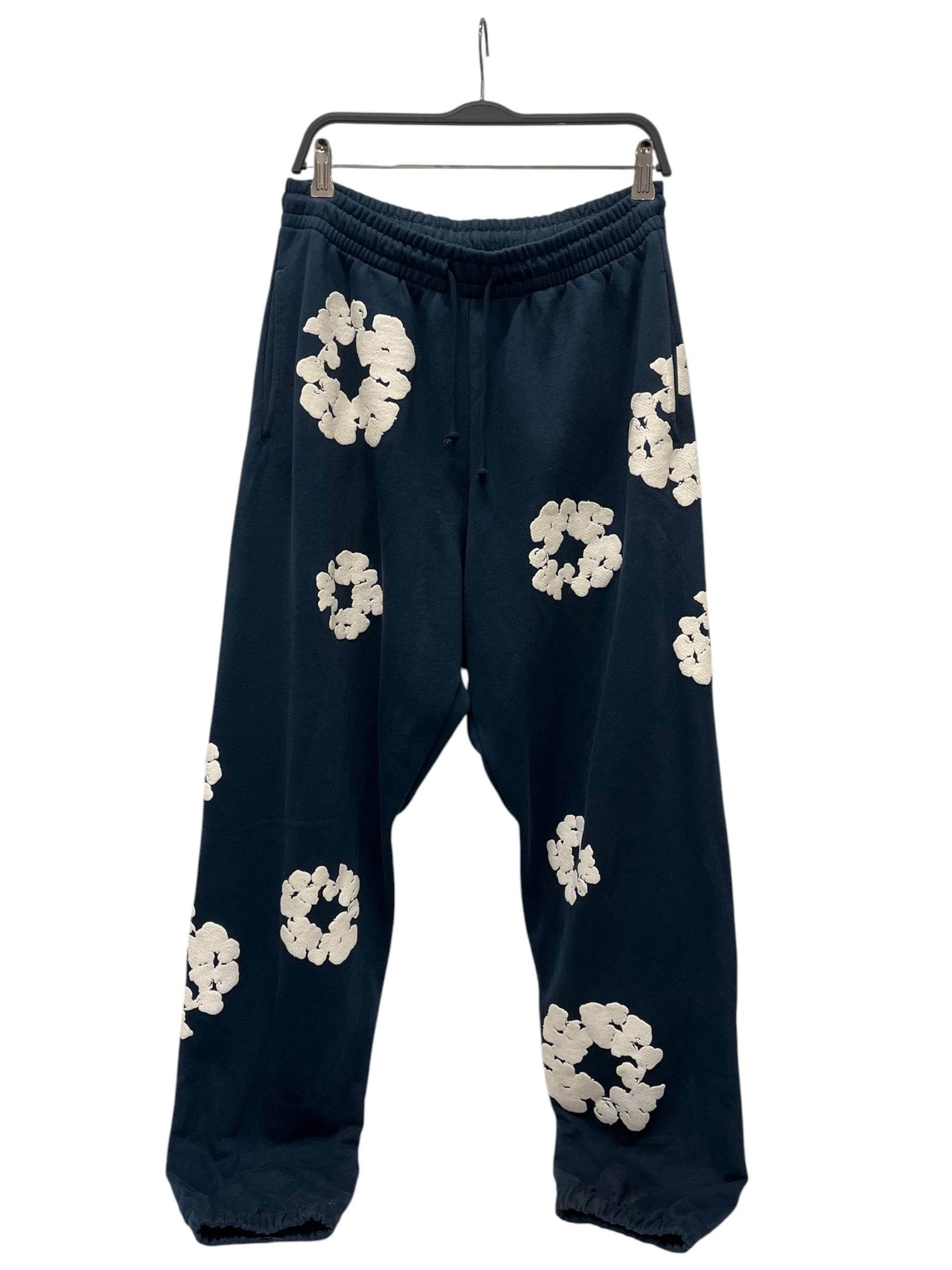 DENIM TEARS/Pants/M/Cotton/NVY/Joggers/All Over Print/navy classic logo view 1