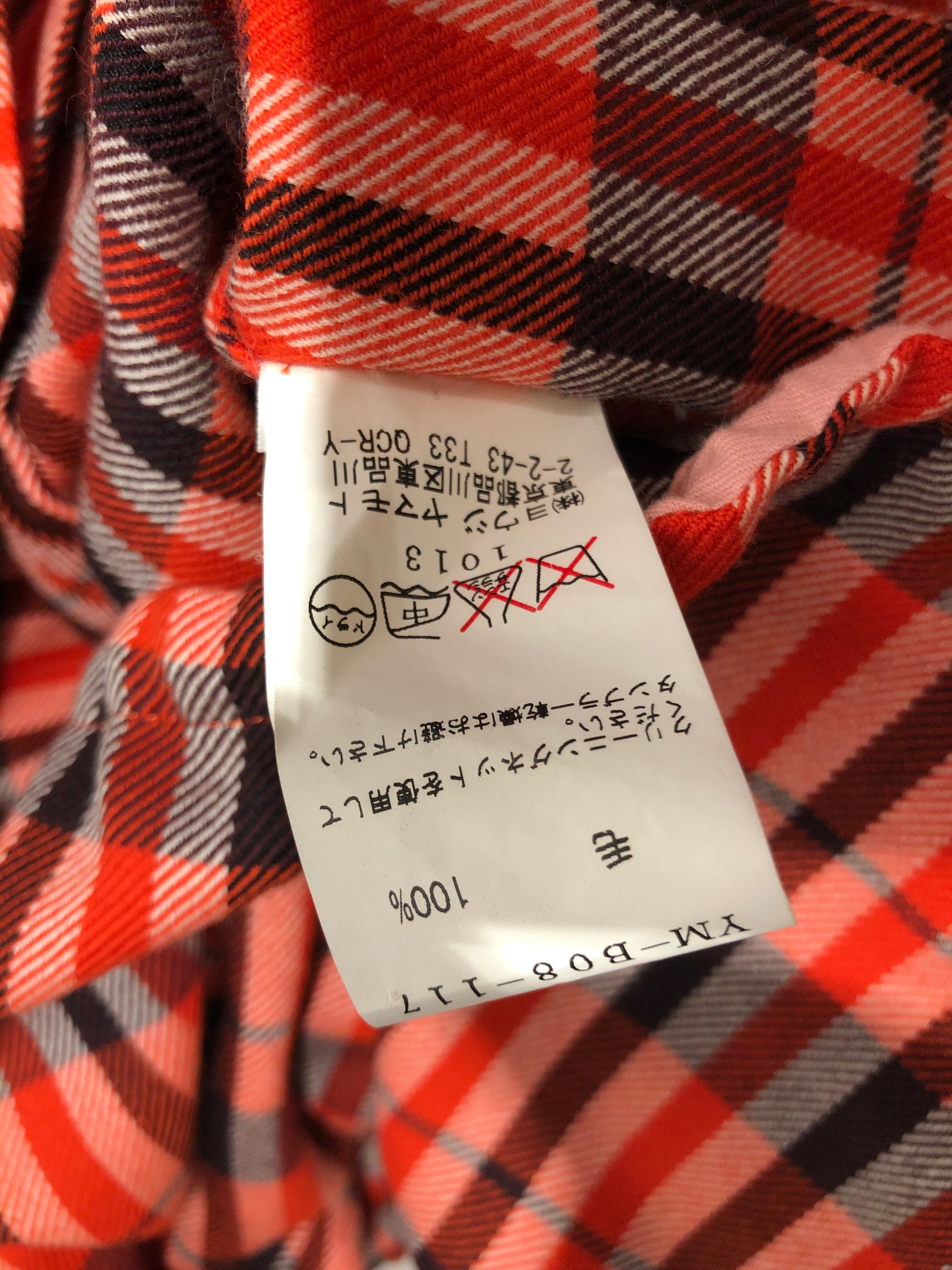 YOHJI YAMAMOTO/Flannel Shirt/3/Denim/ORN/ view 3