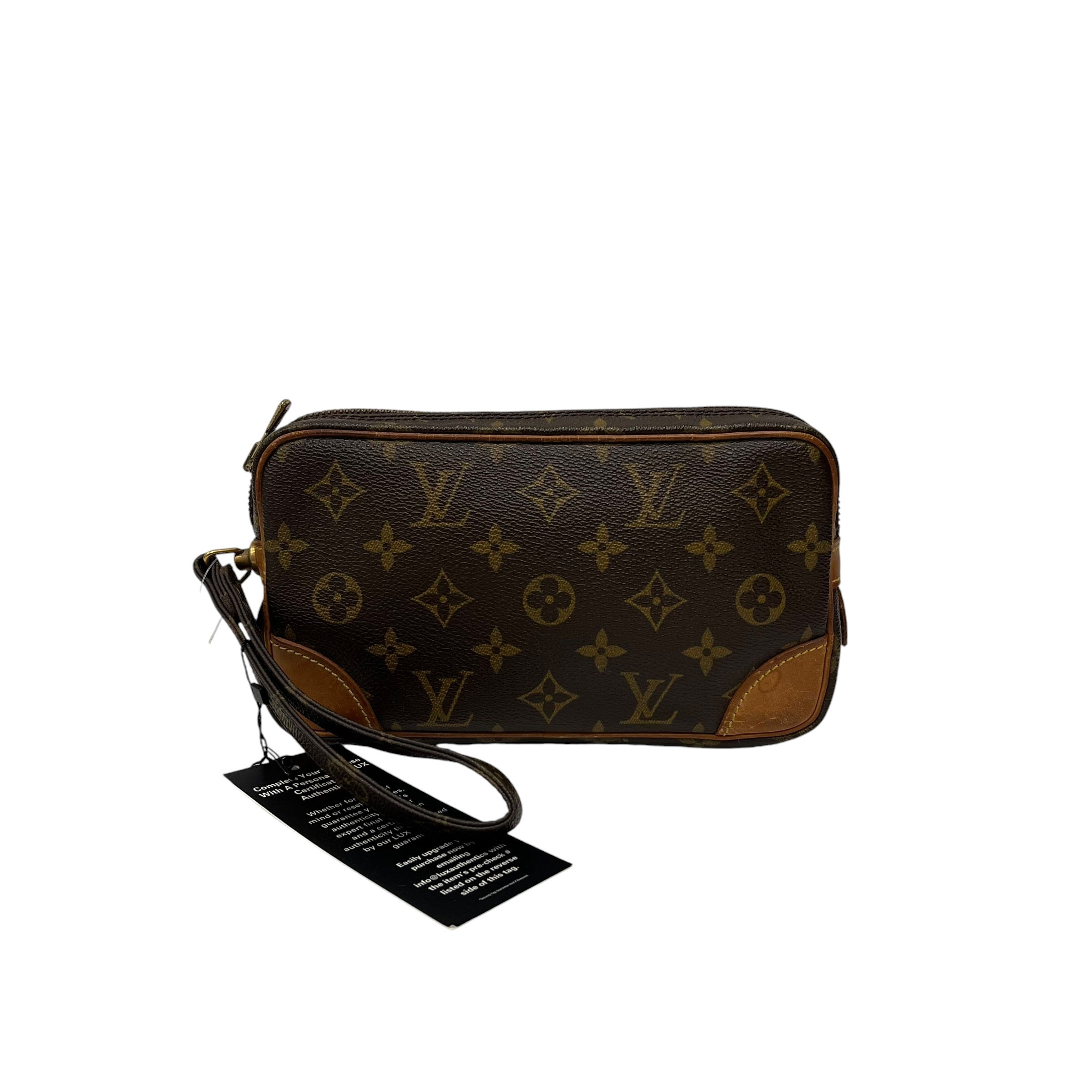 LOUIS VUITTON/Clutch Bag/Monogram/Cotton/BRW/marly dragonne PM vintage view 1