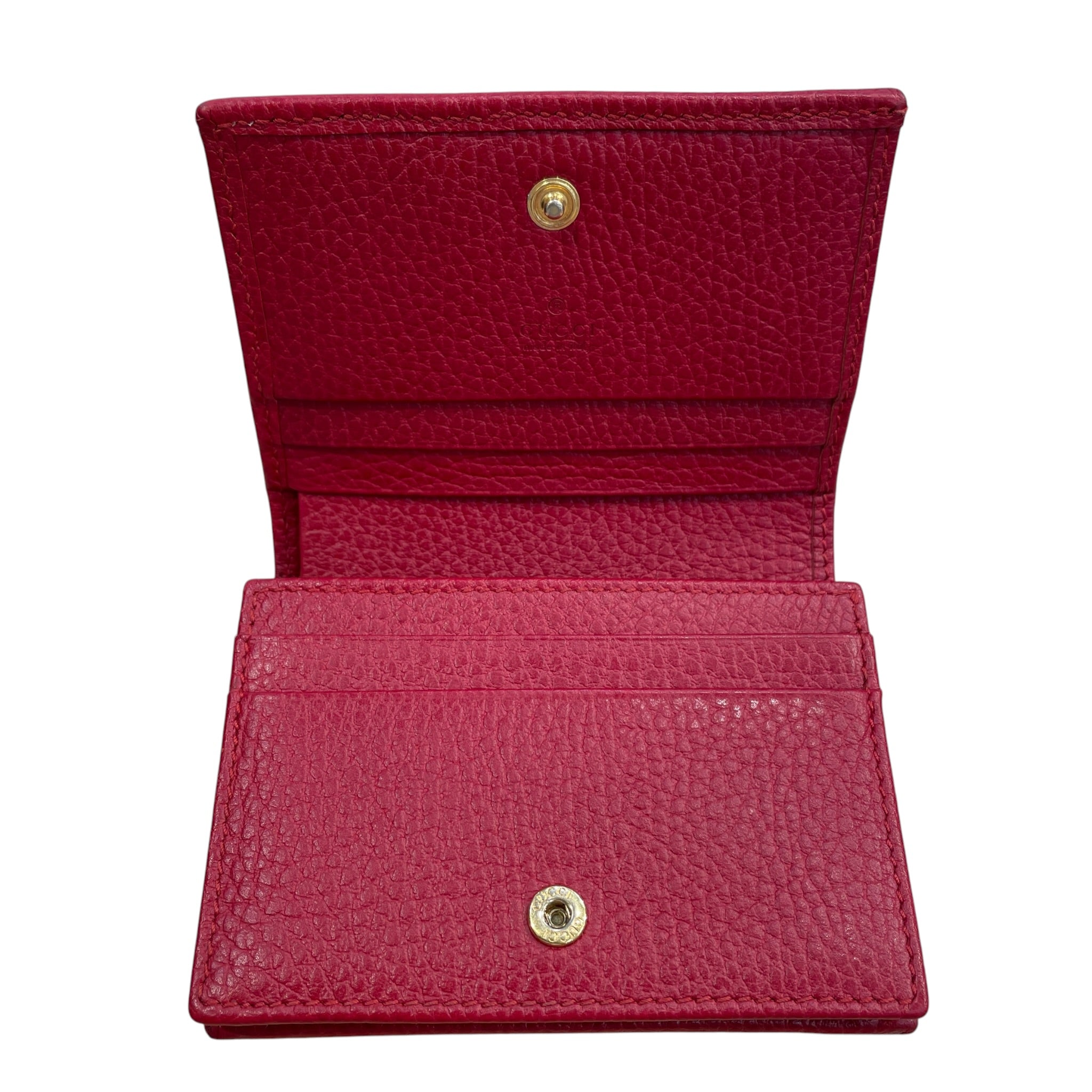 GUCCI/Bifold Wallet/Leather/RED/L's/mini/cardholder/456126 view 3