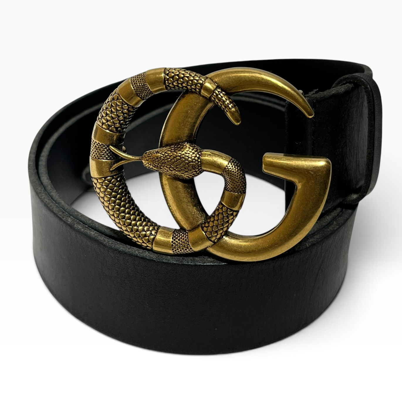 GUCCI/Belt/Leather/BLK/M's/SNAKE GG view 2