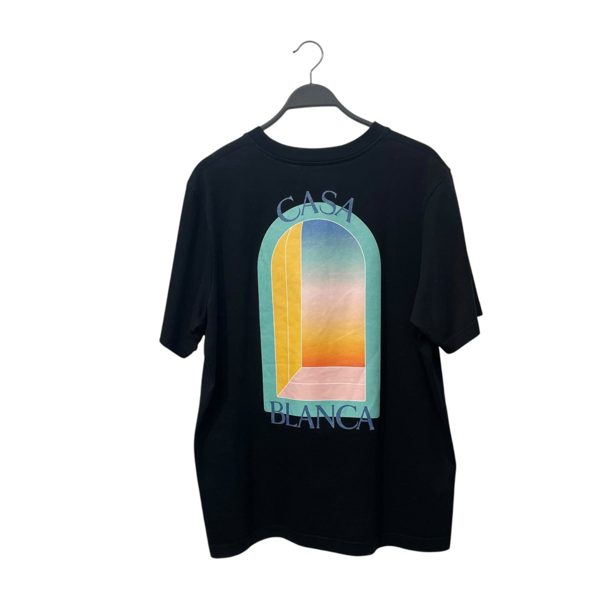 CASABLANCA/T-Shirt/XXL/Cotton/BLK/grn window ylw top left view 2