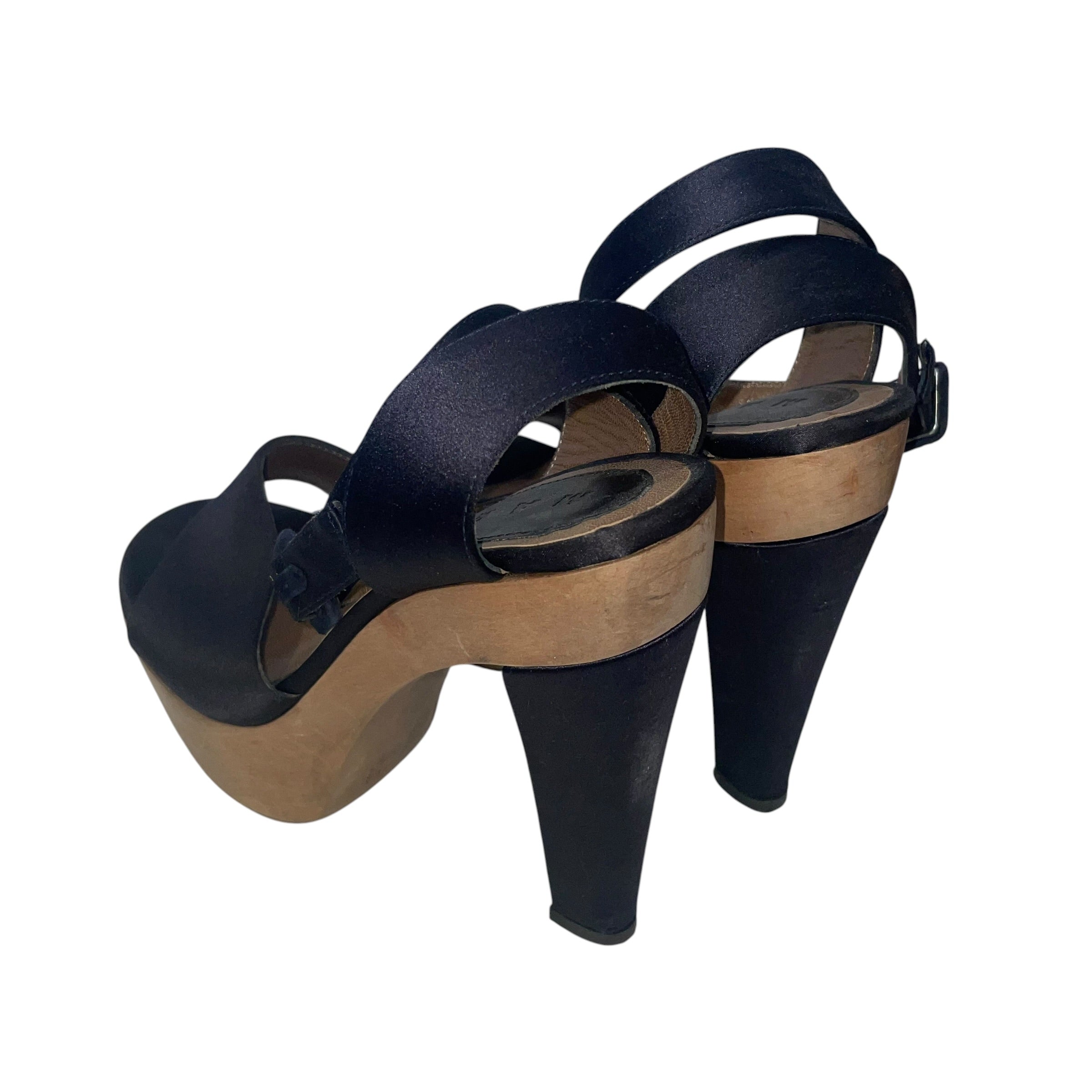 MARNI/Heels/US 6/BLK/MARNI VELOUR HEELS WOOD BOTTOM view 1