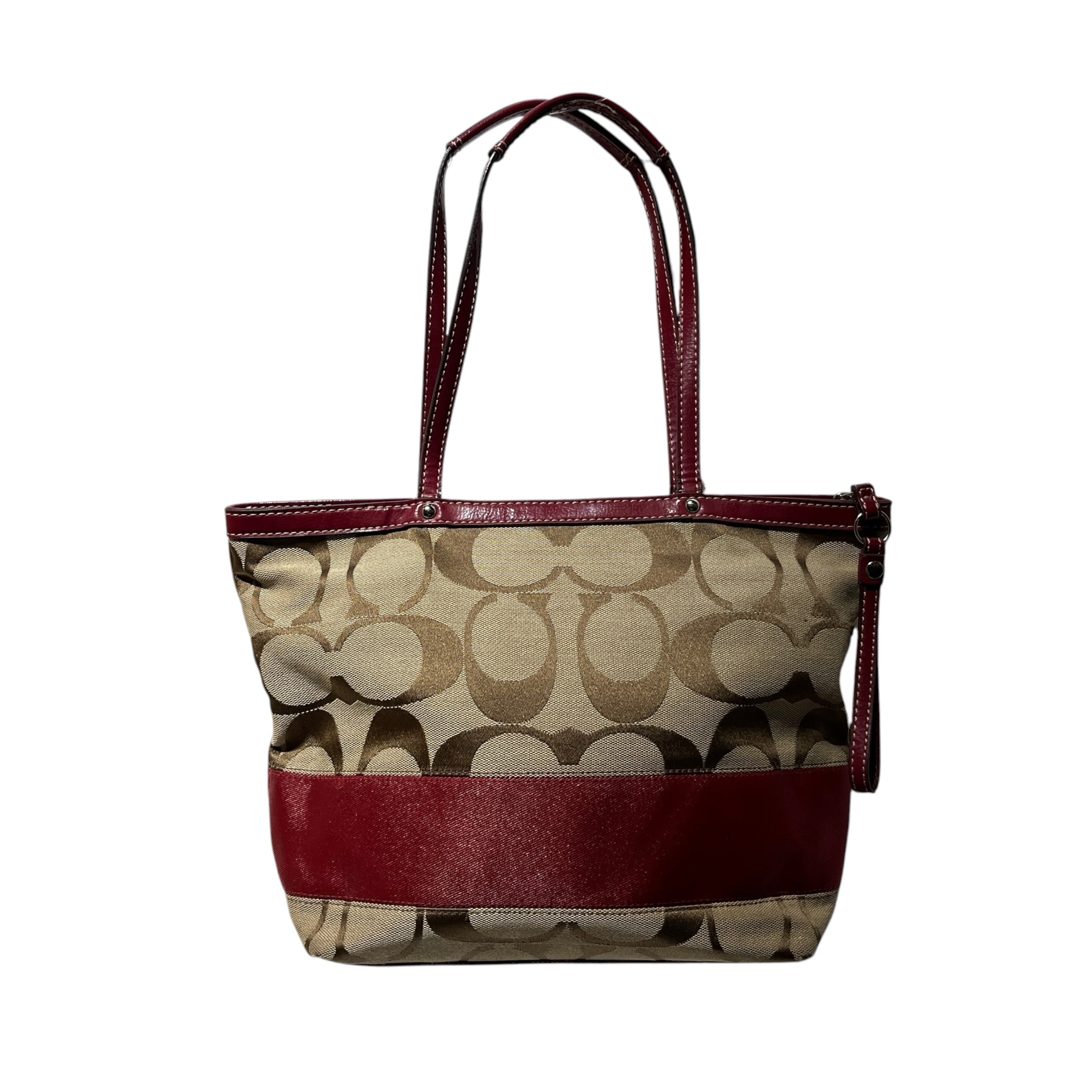 COACH/Tote Bag/Monogram/Cotton/BRW/vintage red mini tote view 2