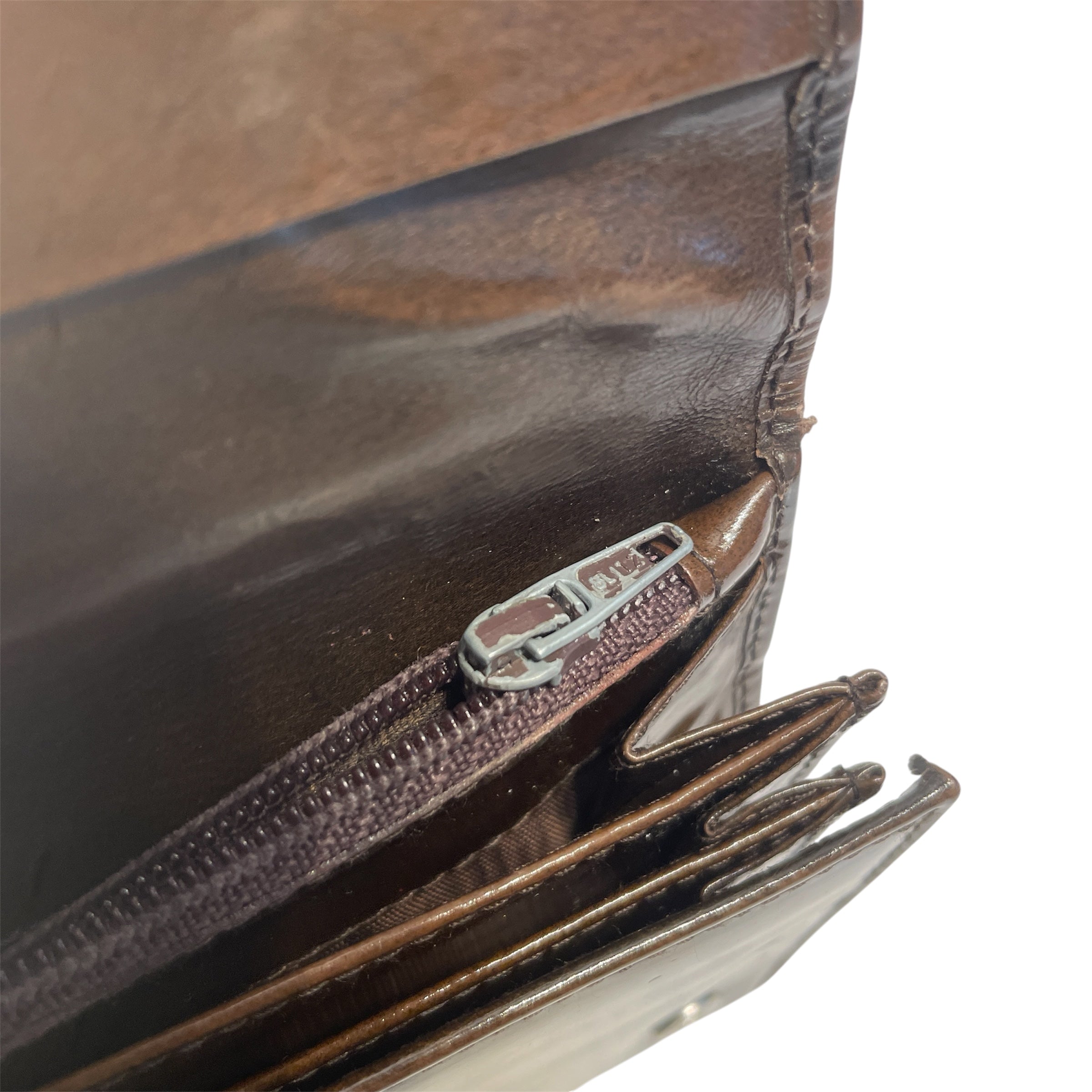 PRADA/Long Wallet/Leather/BRW/M's/PATENT CLUTCH view 7