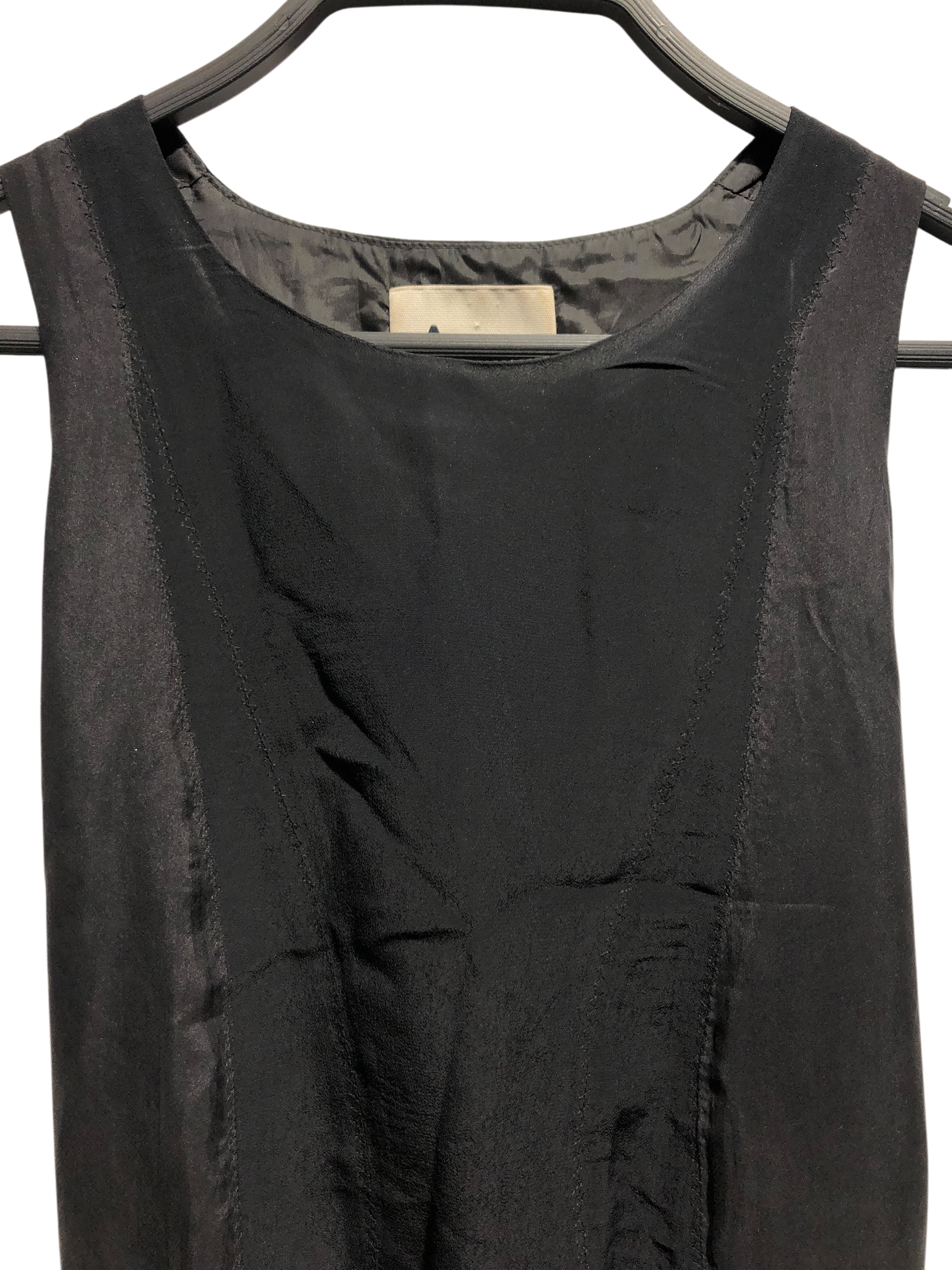 Acne Studios/SL Dress/34/Silk/BLK/Midi Length/ties in back view 3