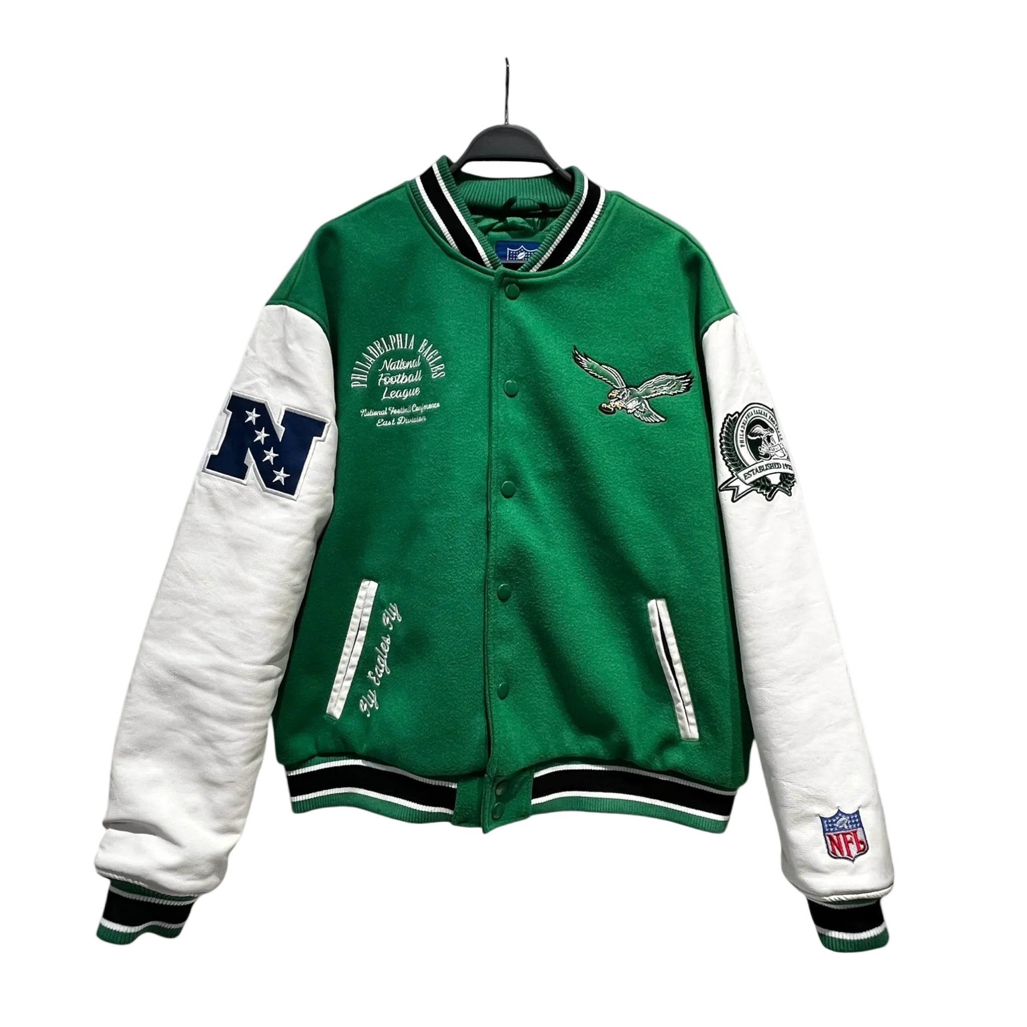 NFL/Jacket/XL/Polyester/GRN/Graphic/Kelly Green Patch Varsity Jkt view 1