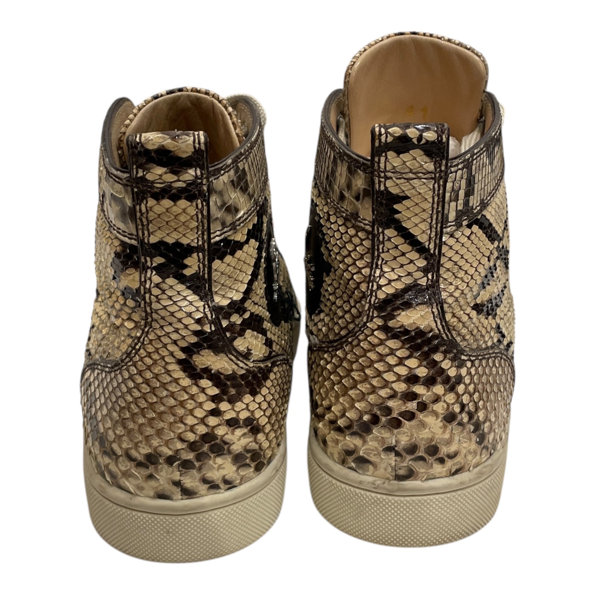 Christian Louboutin/Hi-Sneakers/EU 41/Animal Pattern/Leather/BEG/BEIGE BLK SNAKE SKIN view 3