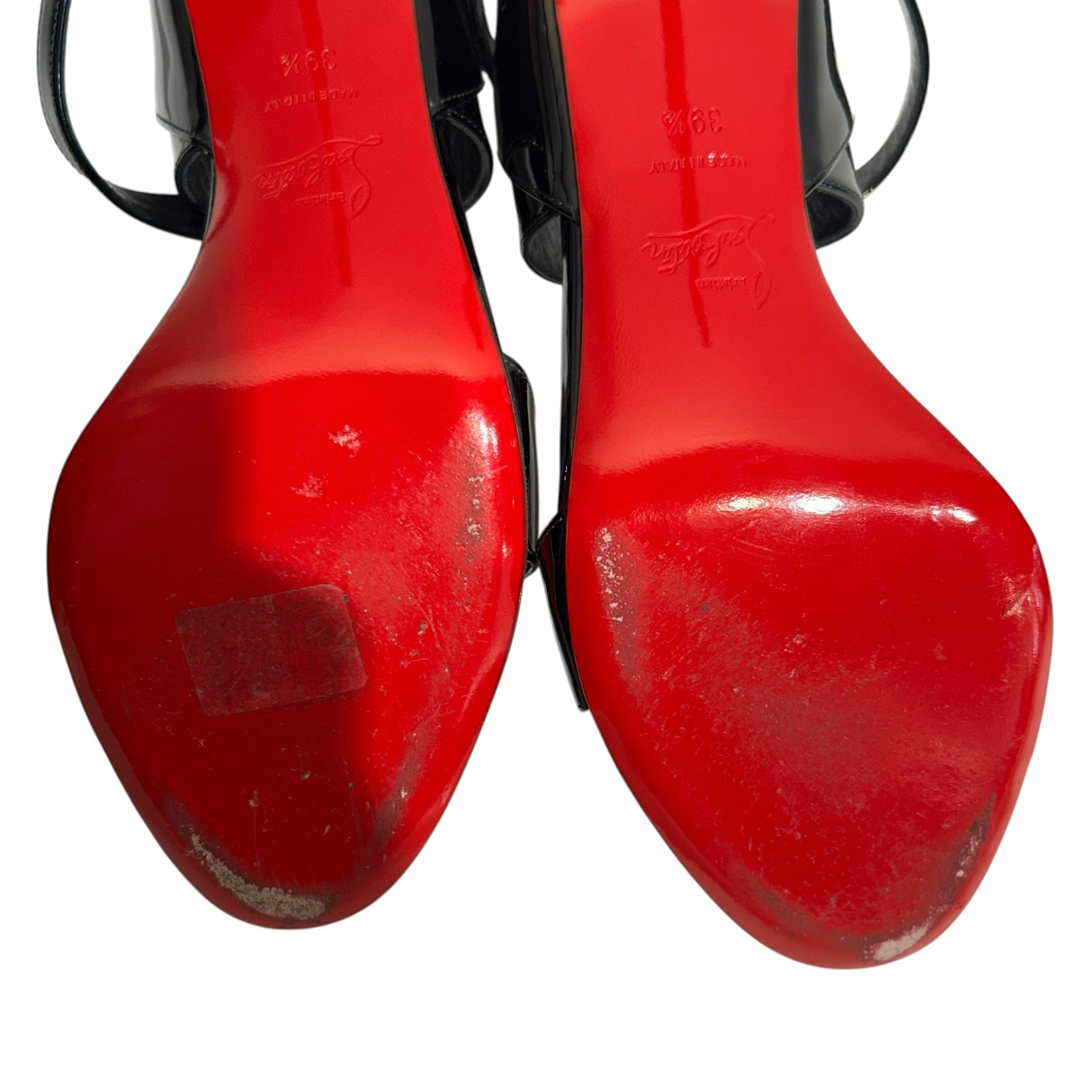 Christian Louboutin/Heels/EU 39.5/Leather/BLK/rosa heel view 4