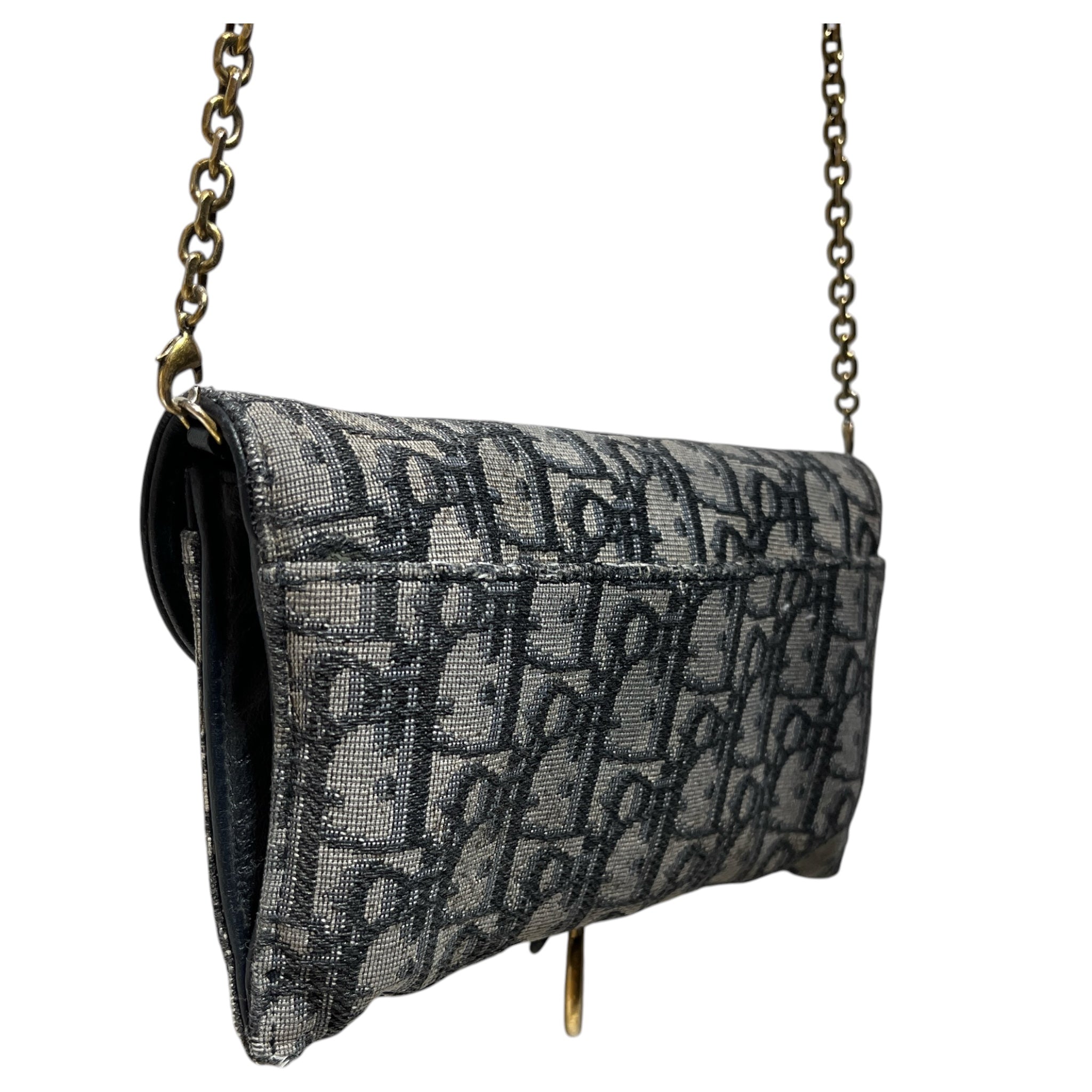 Christian Dior/Necklace/Canvas/GRY/Saddle Bag Wallet view 4