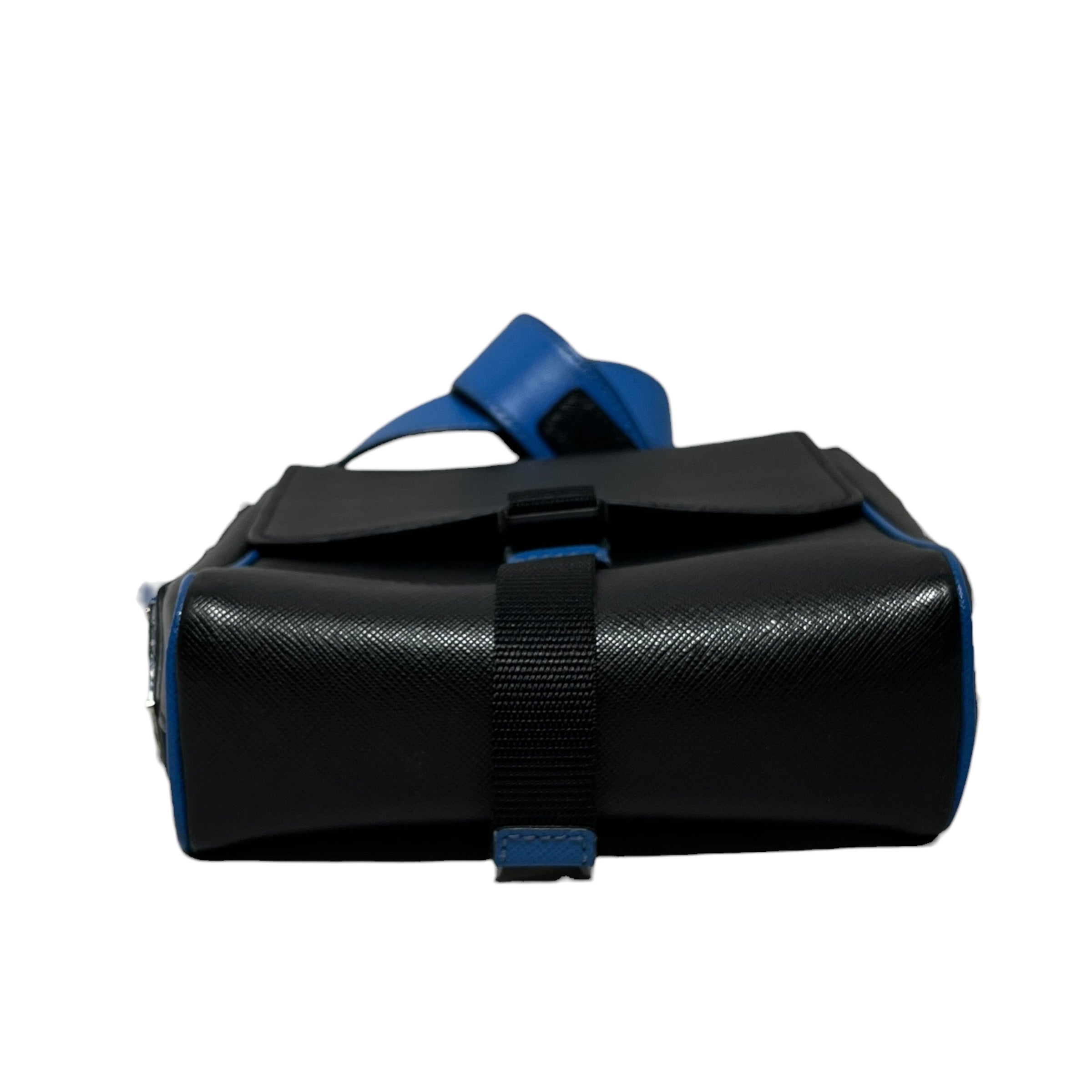 PRADA/Bag/Leather/BLK/Buckle Flap Blue Crossbody view 3