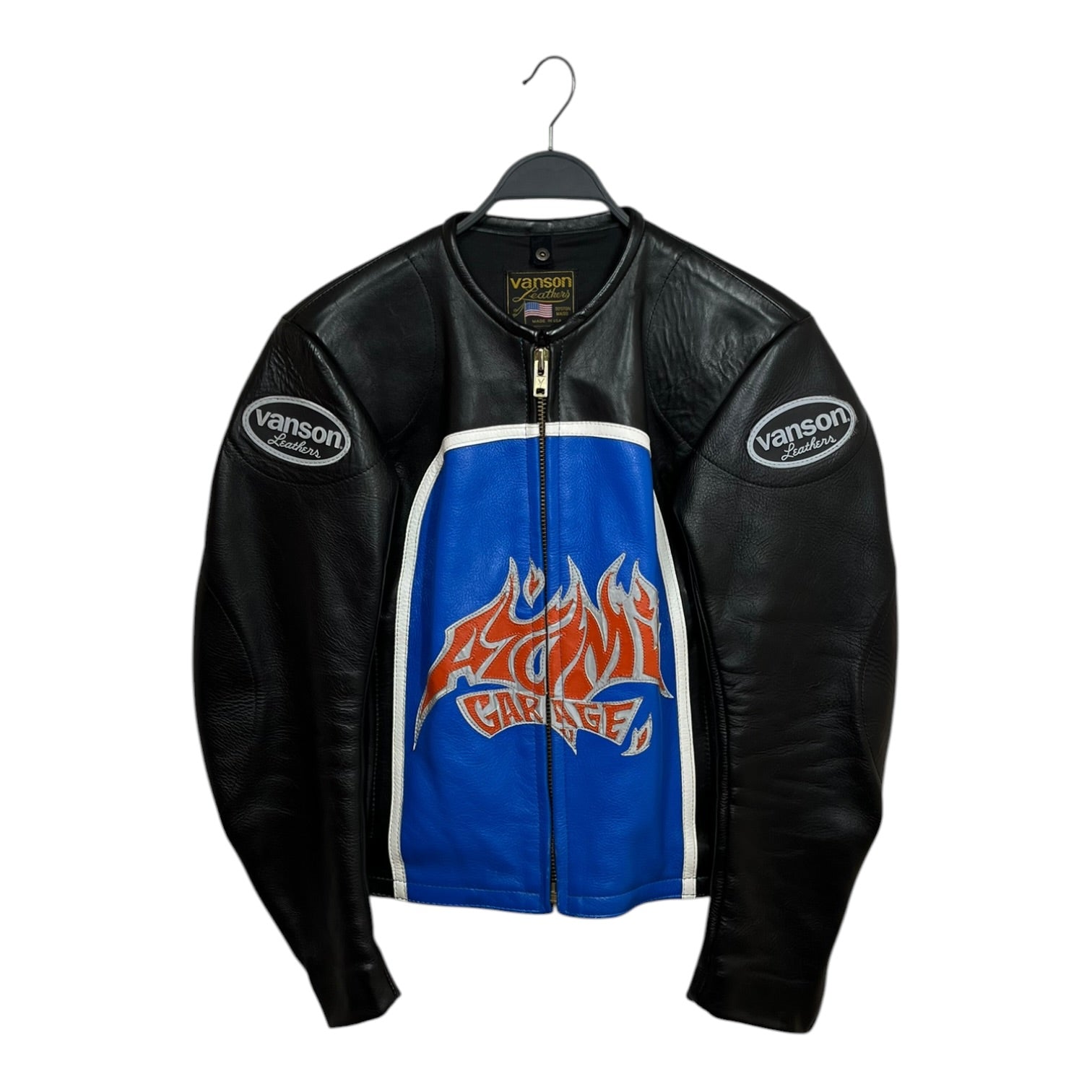 VANSON/Leather Jkt/36/Leather/BLK/Atomic Garage 3M Reflective view 1