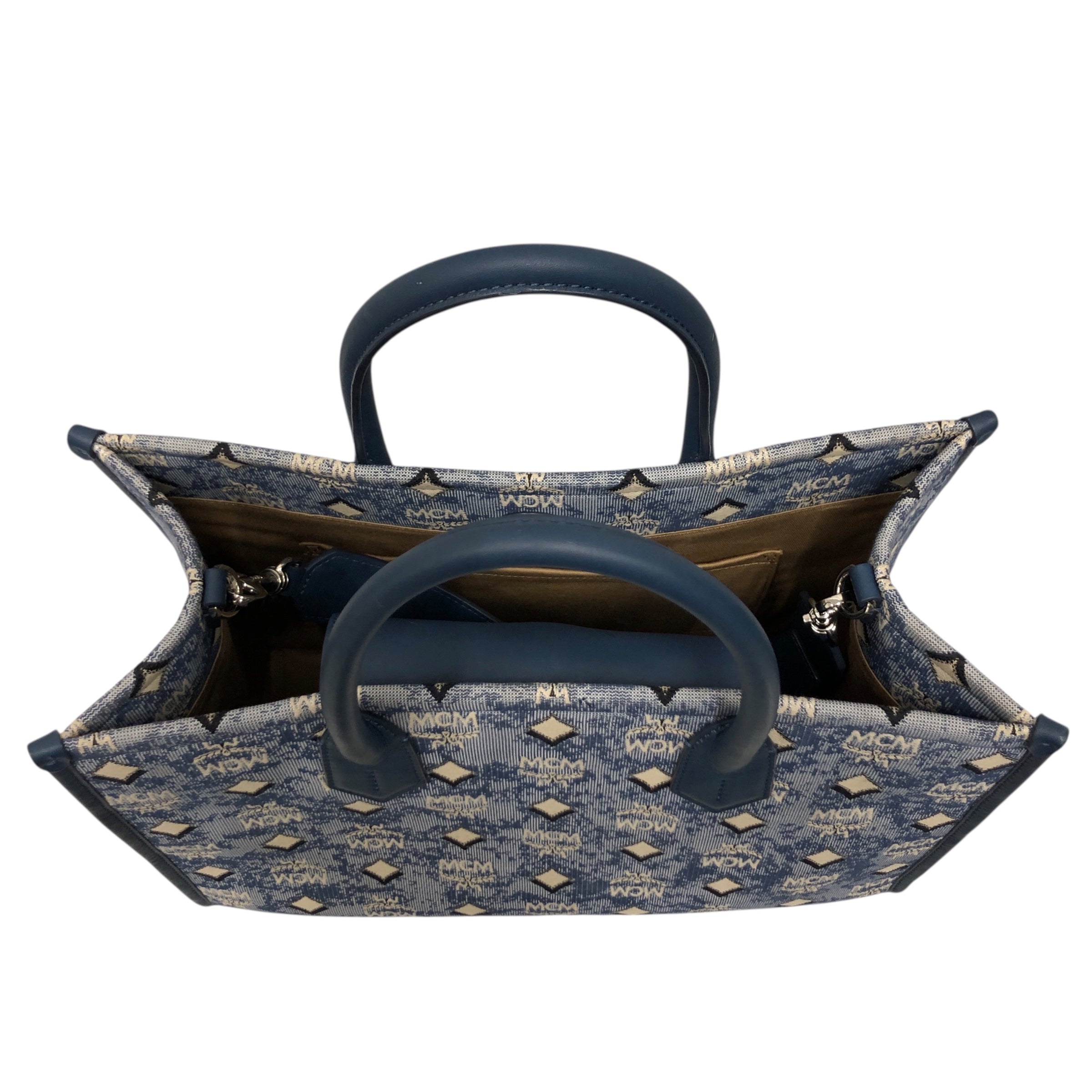 MCM/Tote Bag/Cotton/BLU/Munchen Denim Tote view 5