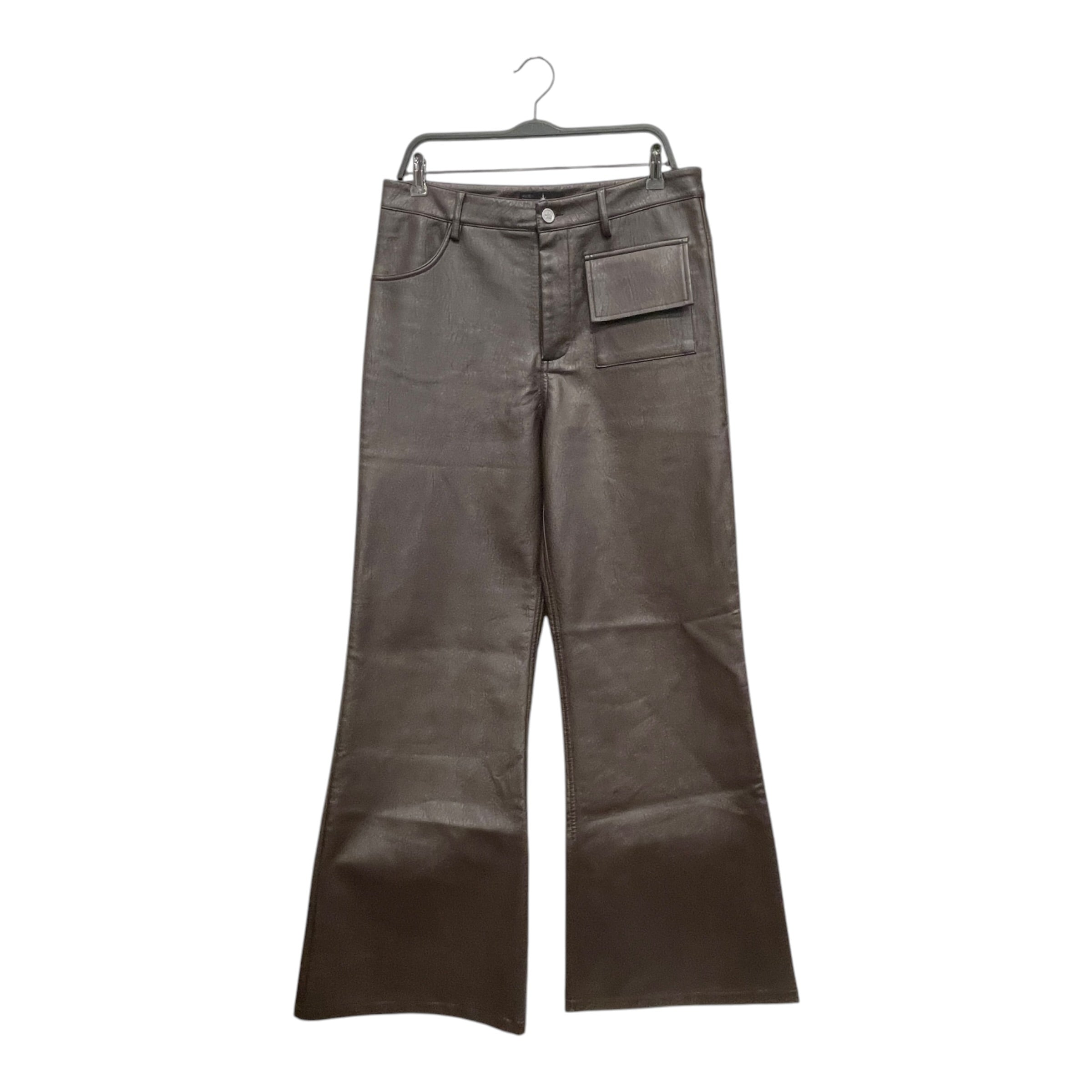 GOLDEN GOOSE/Bootcut Pants/L/Leather/BRW/LEFT THIGH PATCH POCKET view 1