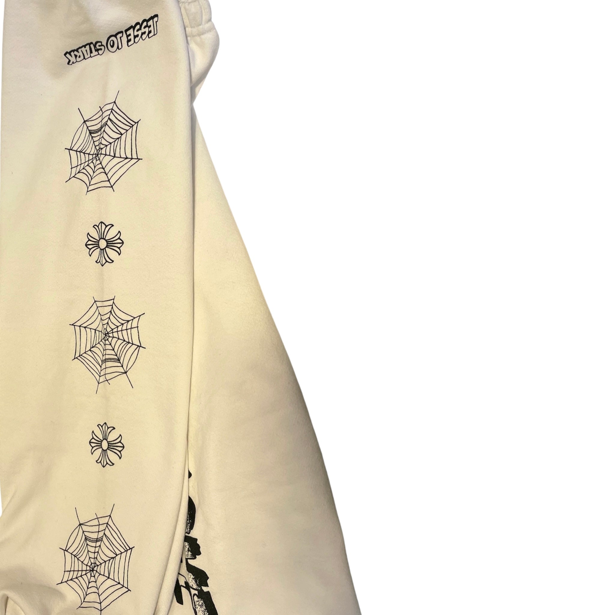 CHROME HEARTS/Straight Pants/M/Cotton/WHT/Joggers/SPIDER WEB SWEAT PANTS view 4