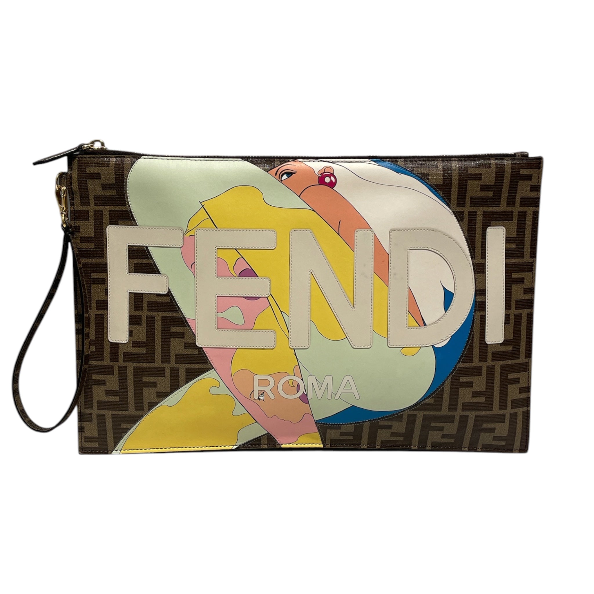 FENDI/Clutch Bag/Monogram/BRW/Hairdo Girls Large Clutch view 1