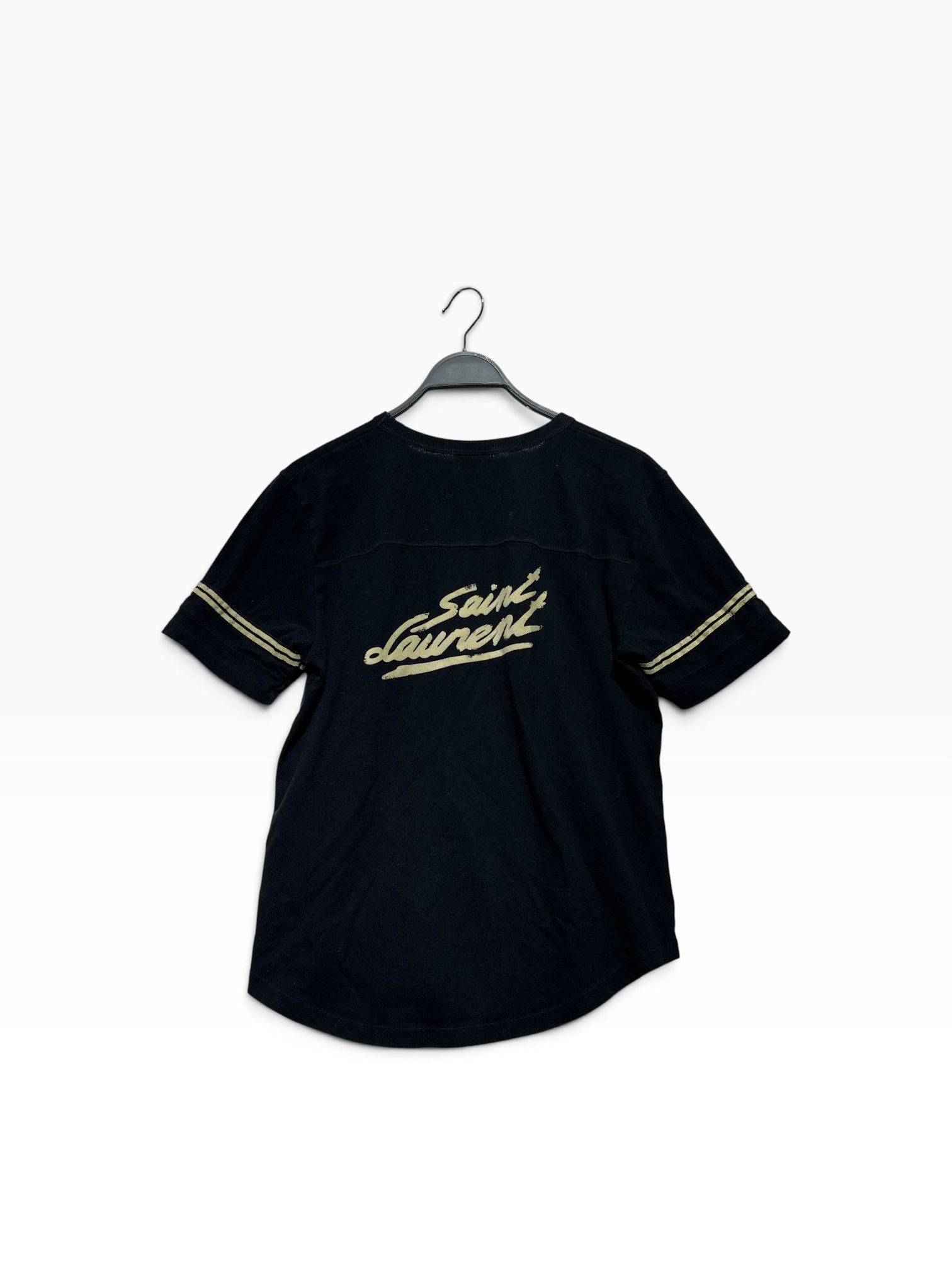 SAINT LAURENT/T-Shirt/S/Cotton/BLK/varsity tee view 2