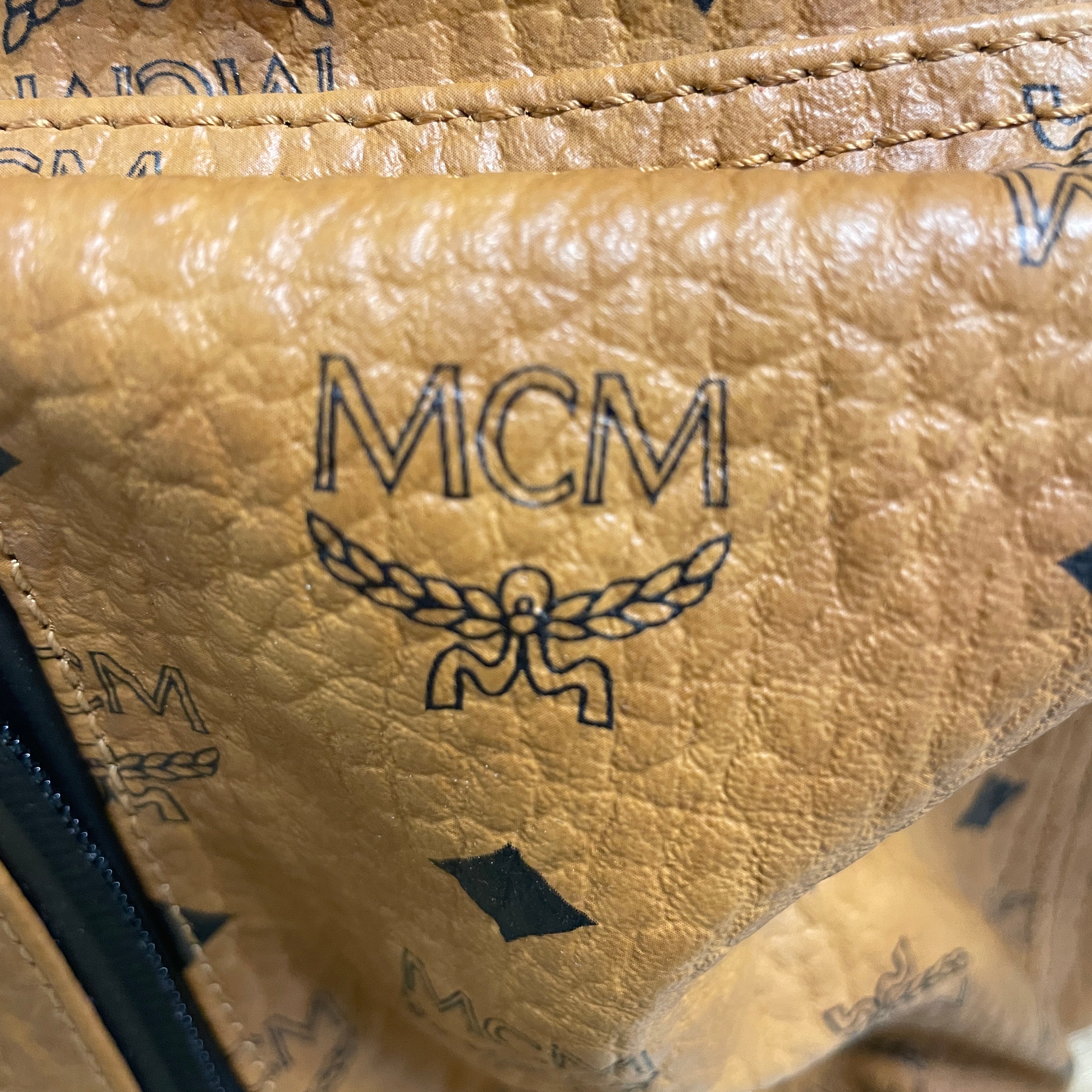 MCM/Backpack/Monogram/Leather/BRW/BLACK TXT TIRM view 6
