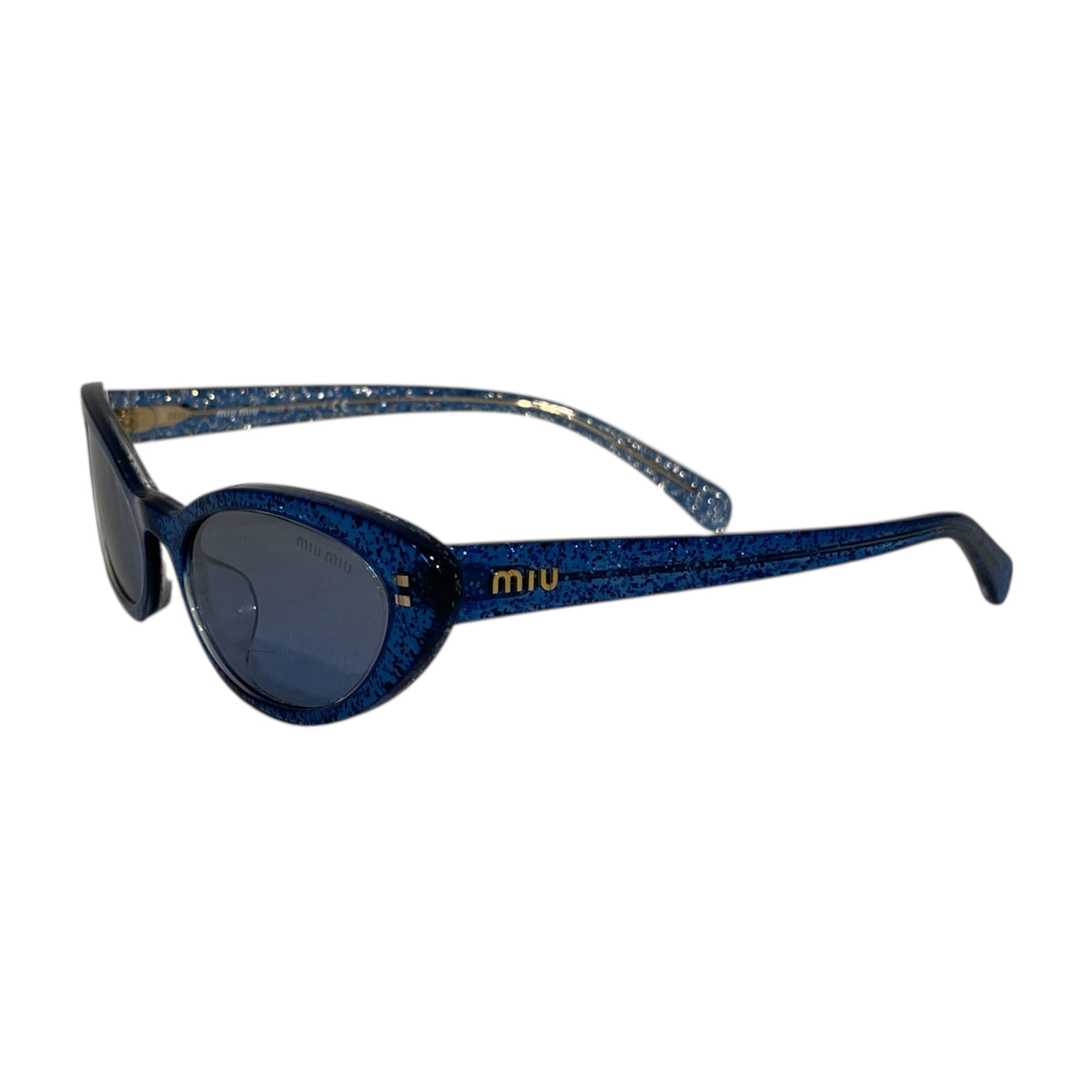 MIU MIU/Sunglasses/Plastic/BLU/09US Cat-Eye Glitter Glasses view 2