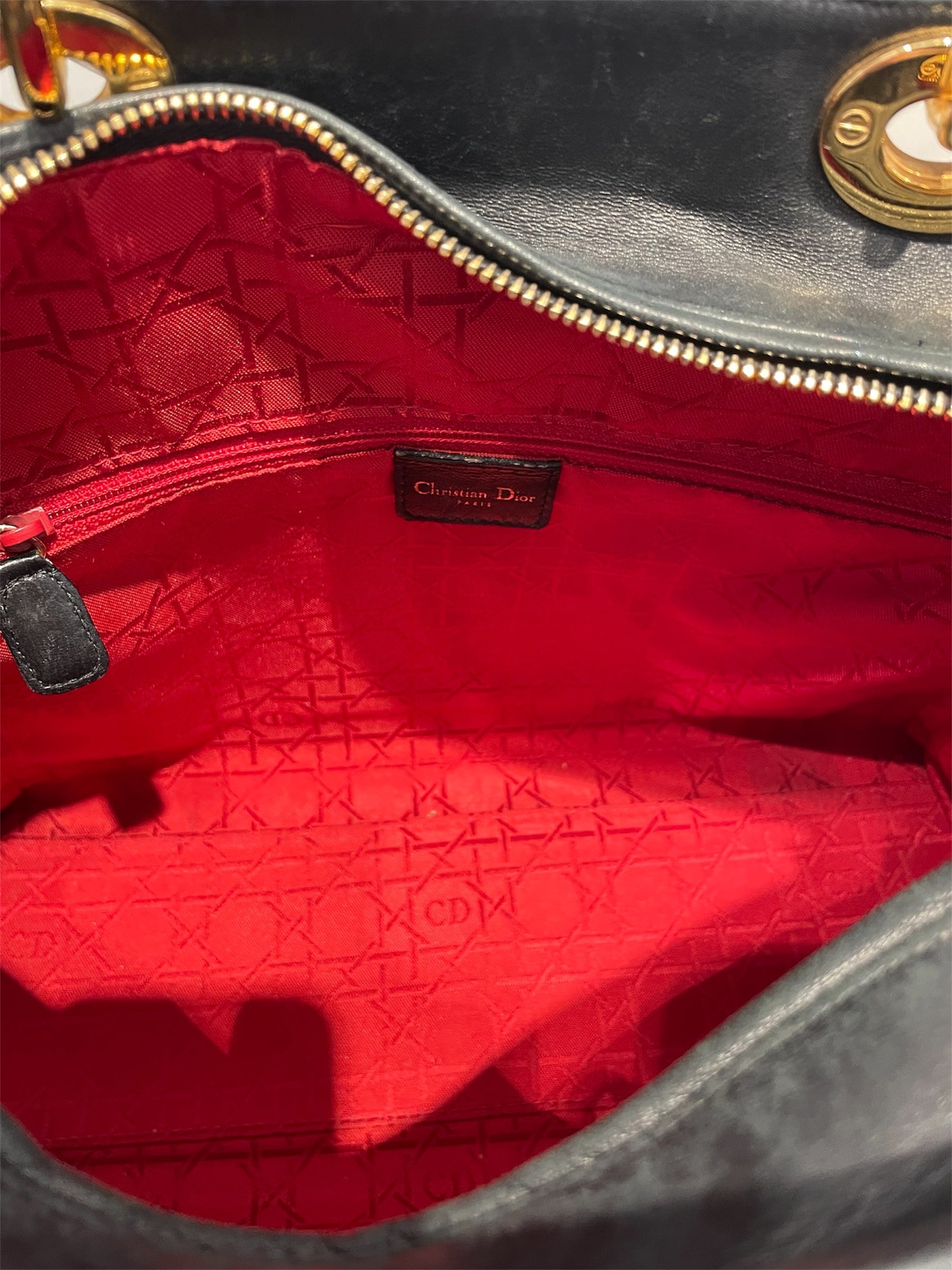 Christian Dior/Tote Bag/Leather/BLK/ view 3