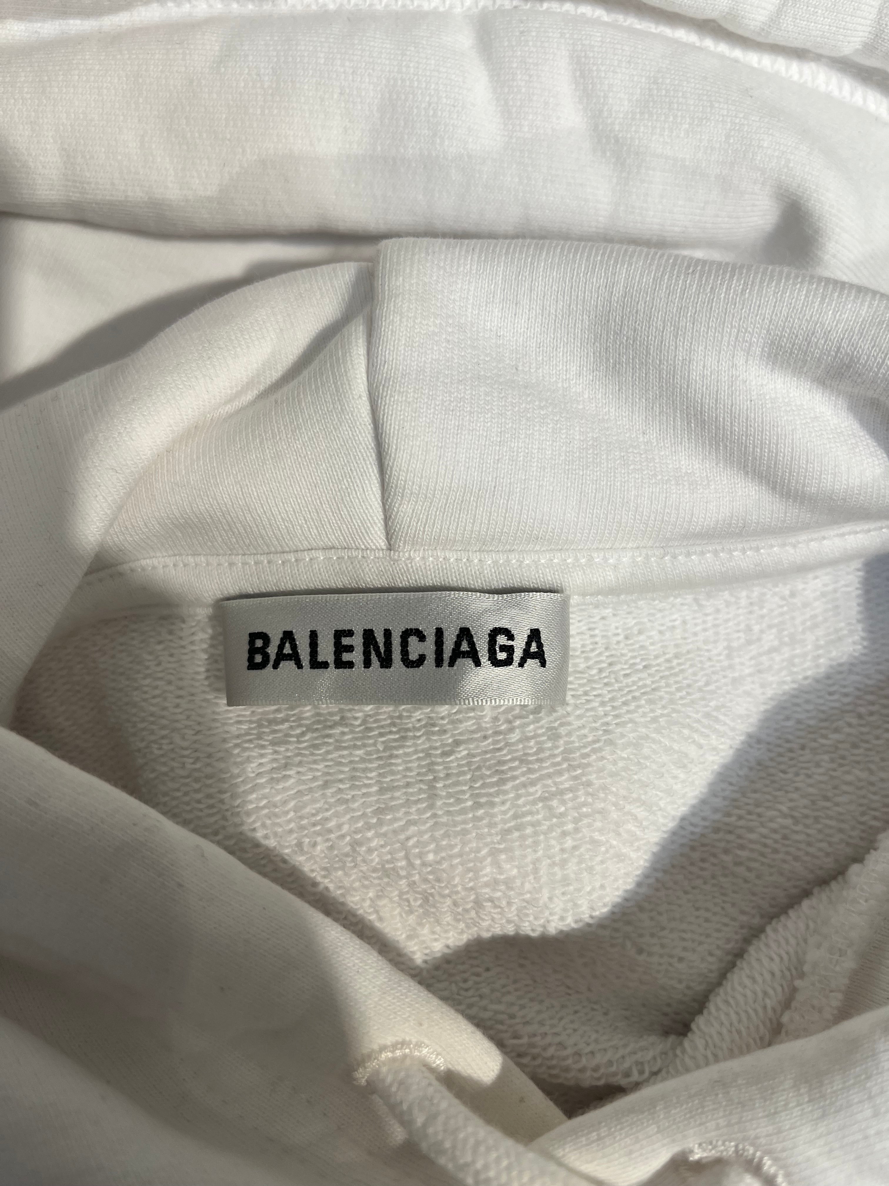BALENCIAGA/Hoodie/L/Cotton/WHT/POLITICAL LOGO view 4