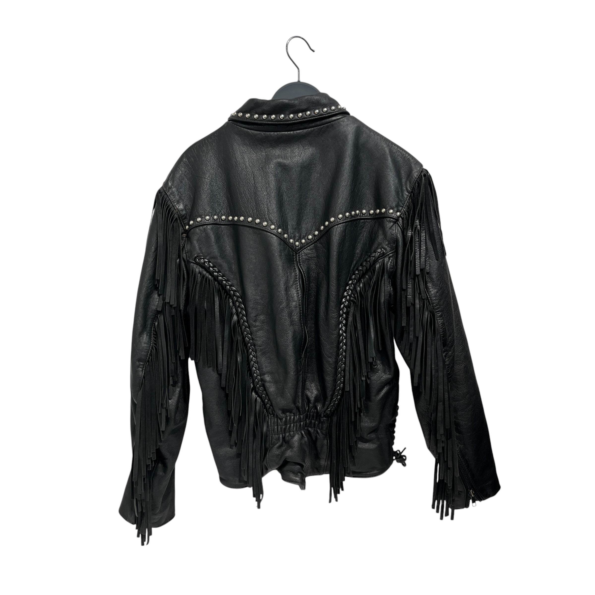 Vintage/Leather Jkt/S/Leather/BLK/fringe view 2