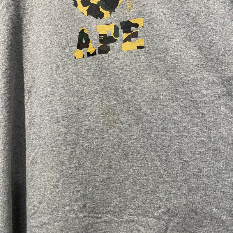 A BATHING APE/T-Shirt/XXL/Cotton/GRY/camo ape