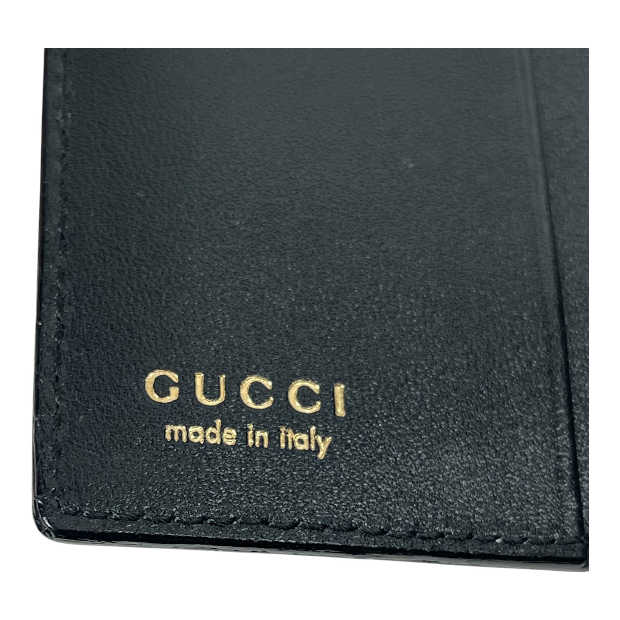 GUCCI/Wallet/Leather/BLK/M's/G clasp view 5