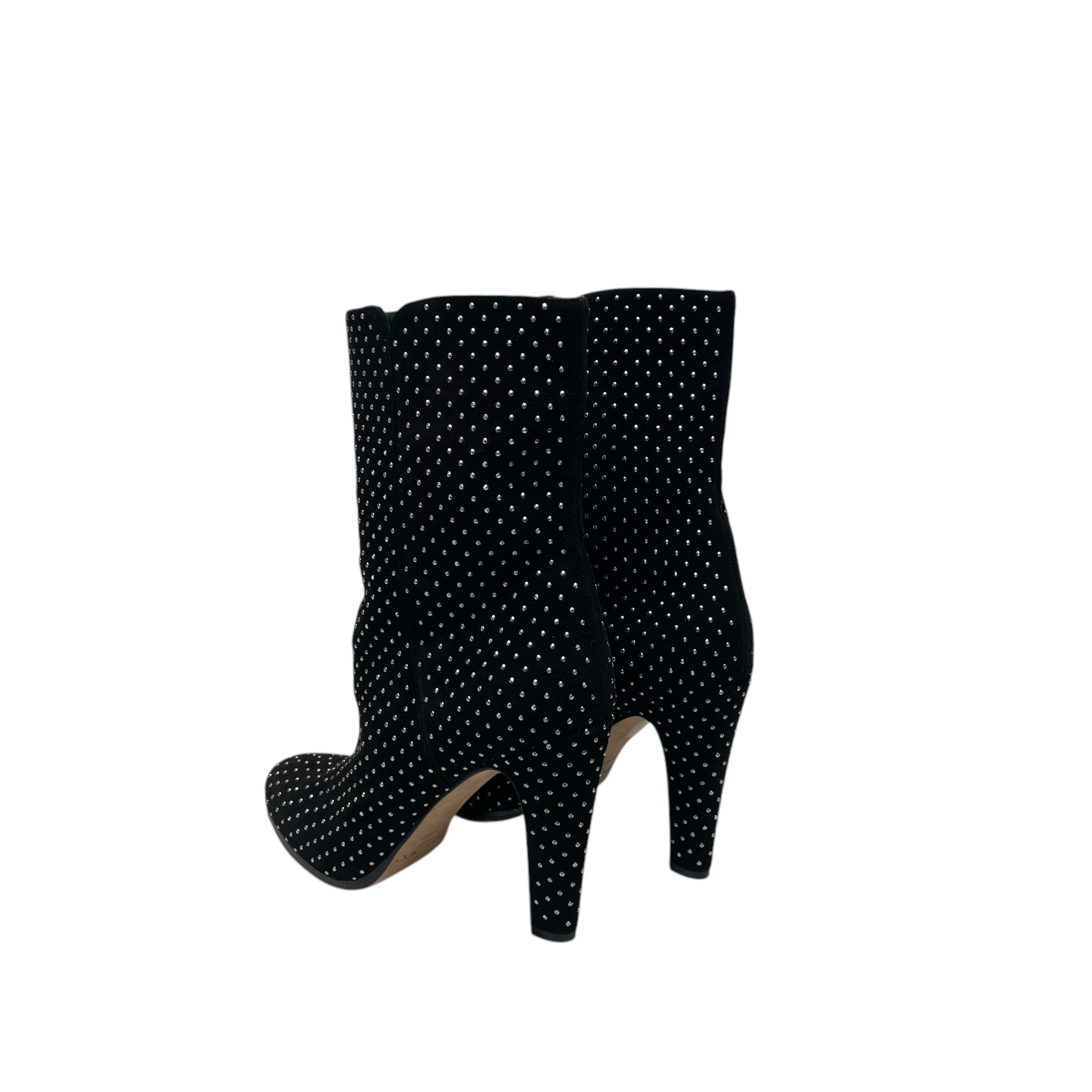 JIMMY CHOO/Heels/EU 38/Polka dot/Suede/BLK/GOLD STUD view 2