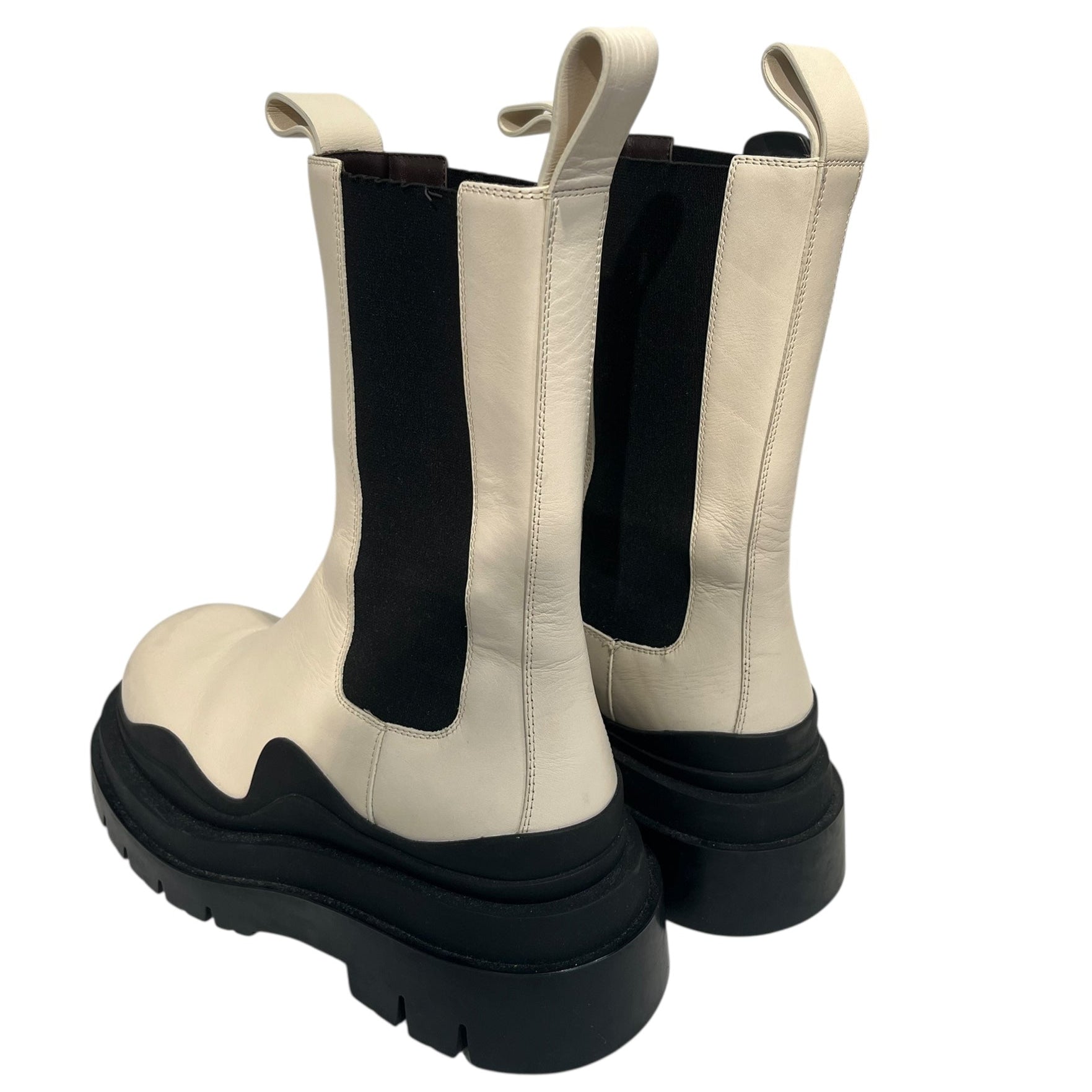 BOTTEGA VENETA/Chelsea Boots/US 6.5/Leather/WHT/Side Gore/leather chelsea boots view 2