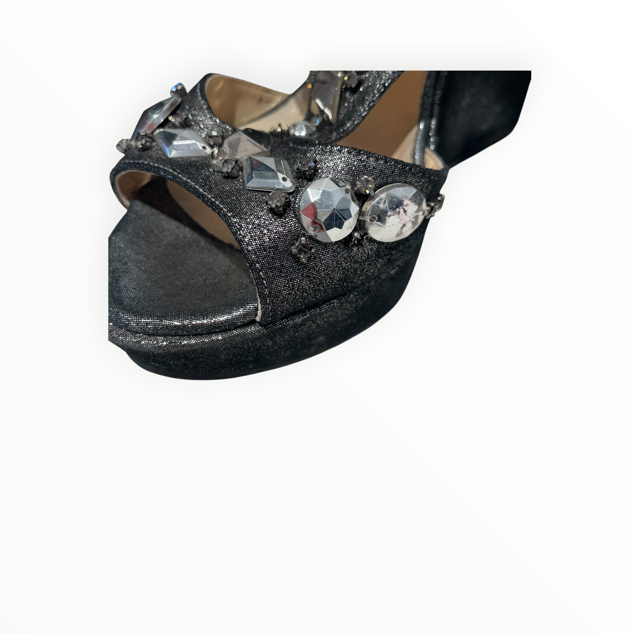 JIMMY CHOO/Heels/US 7/Leather/SLV/Jeweled Wedge heels view 6