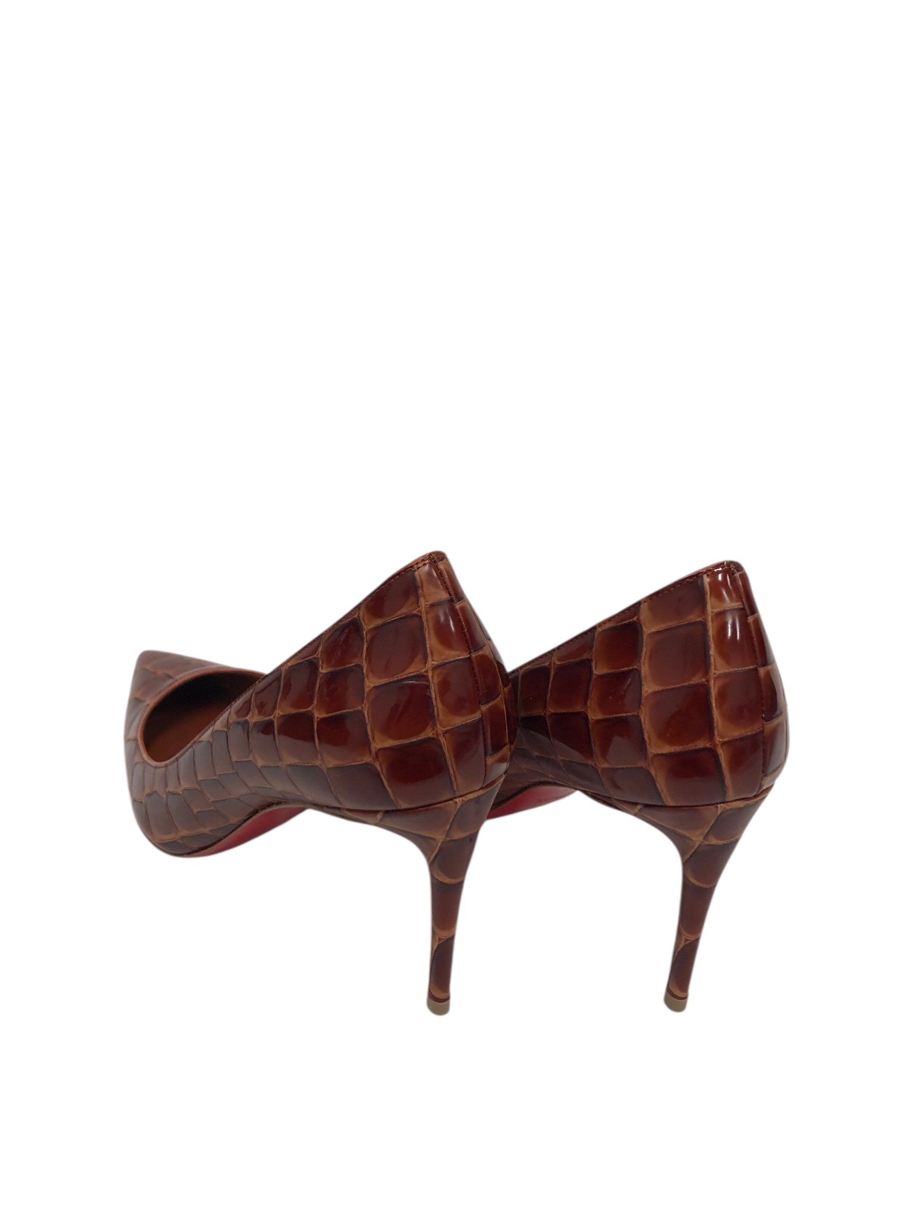 Christian Louboutin/Heels/EU 36.5/Animal Pattern/Leather/BRW/KATE croc embossed leather view 2