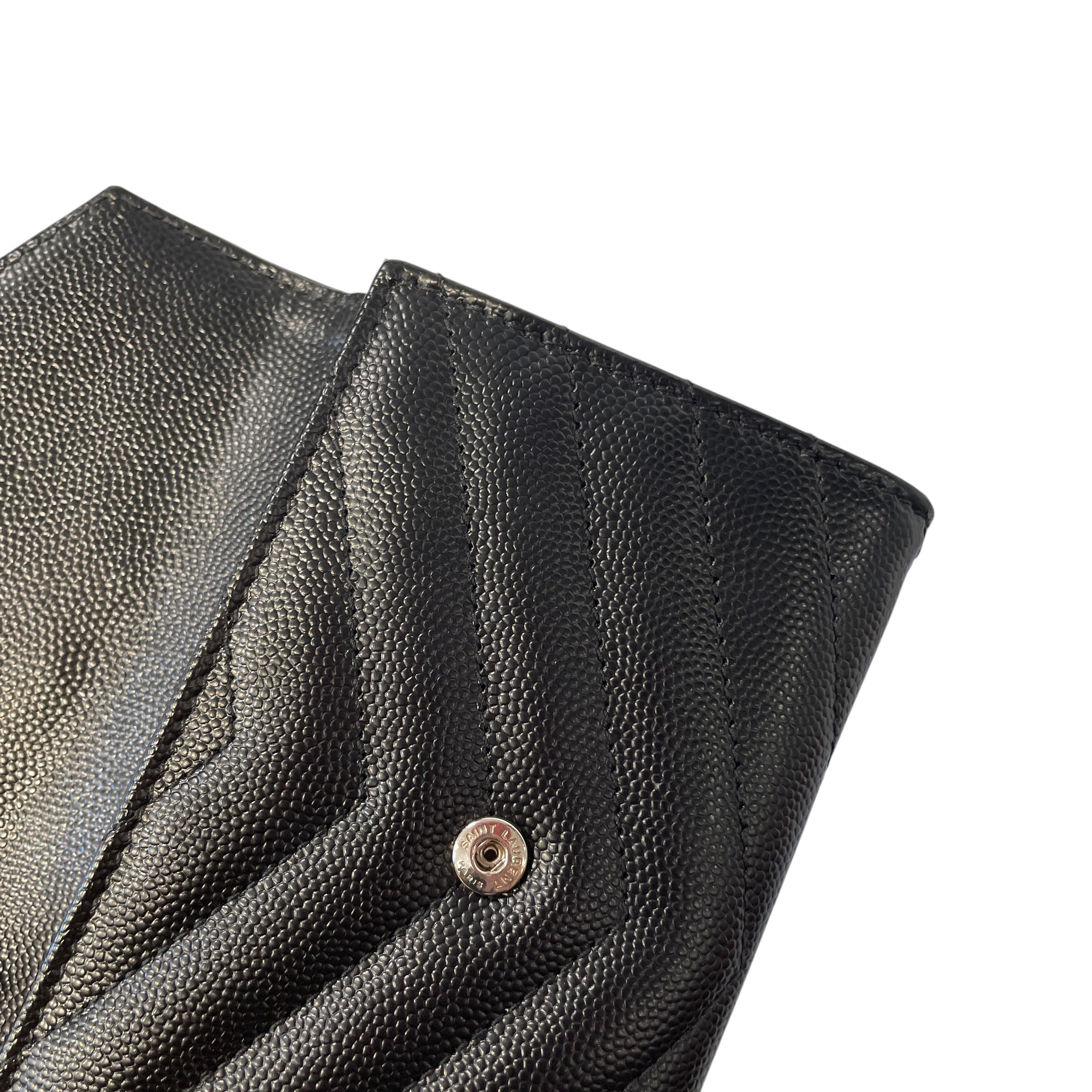 YVES SAINT LAURENT/Trifold Wallet/Leather/BLK/M's/QUILTED view 7