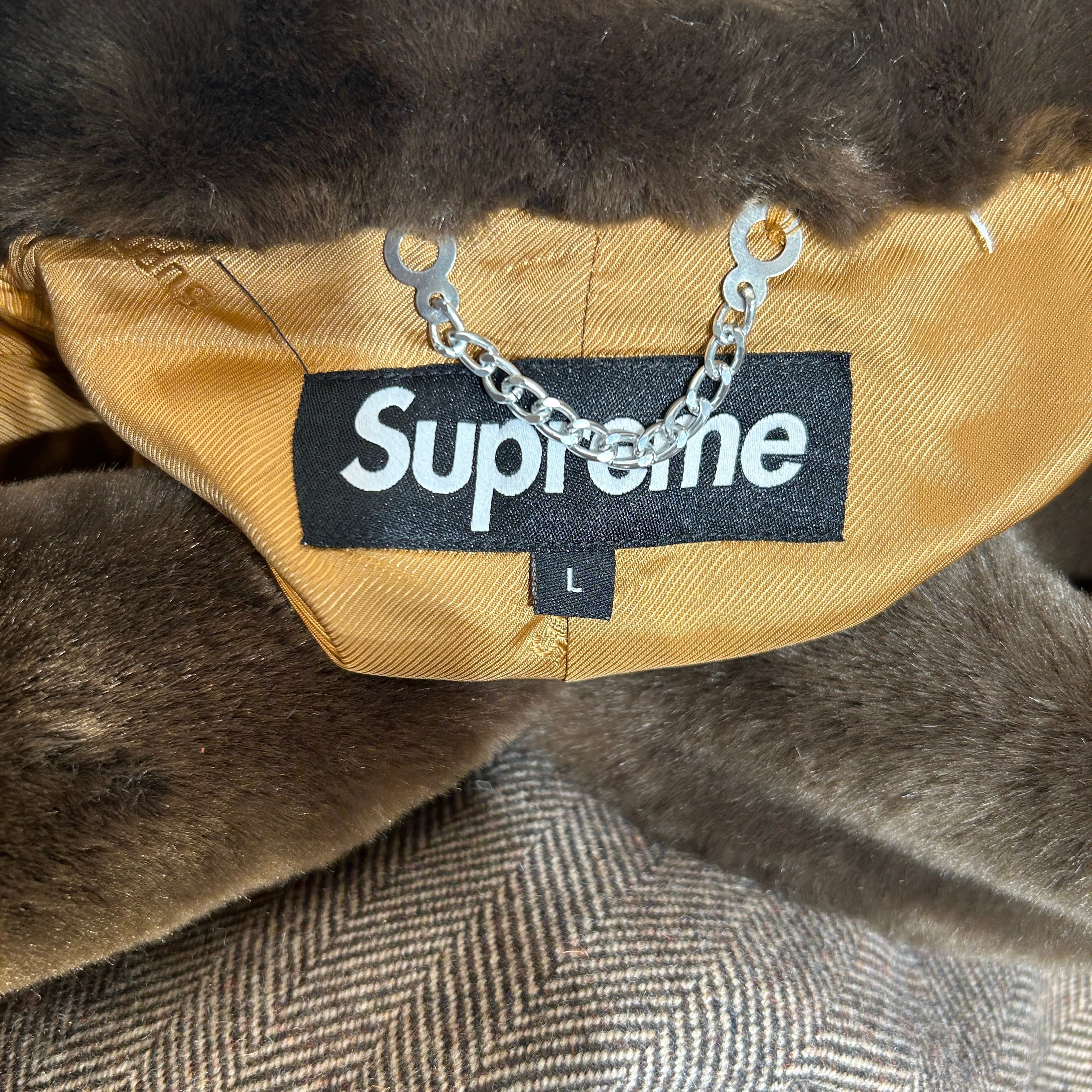 Supreme/Coat/L/Wool/BRW/herringbone fw15 coat view 3