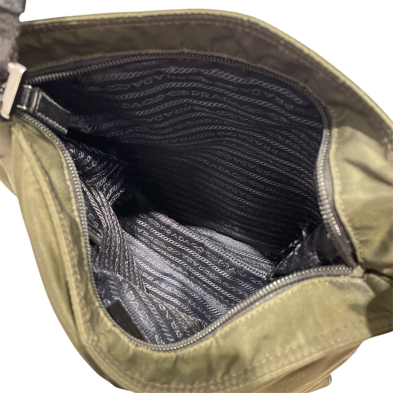 PRADA/Cross Body Bag/Nylon/GRN/Nylon Messenger Bag view 5