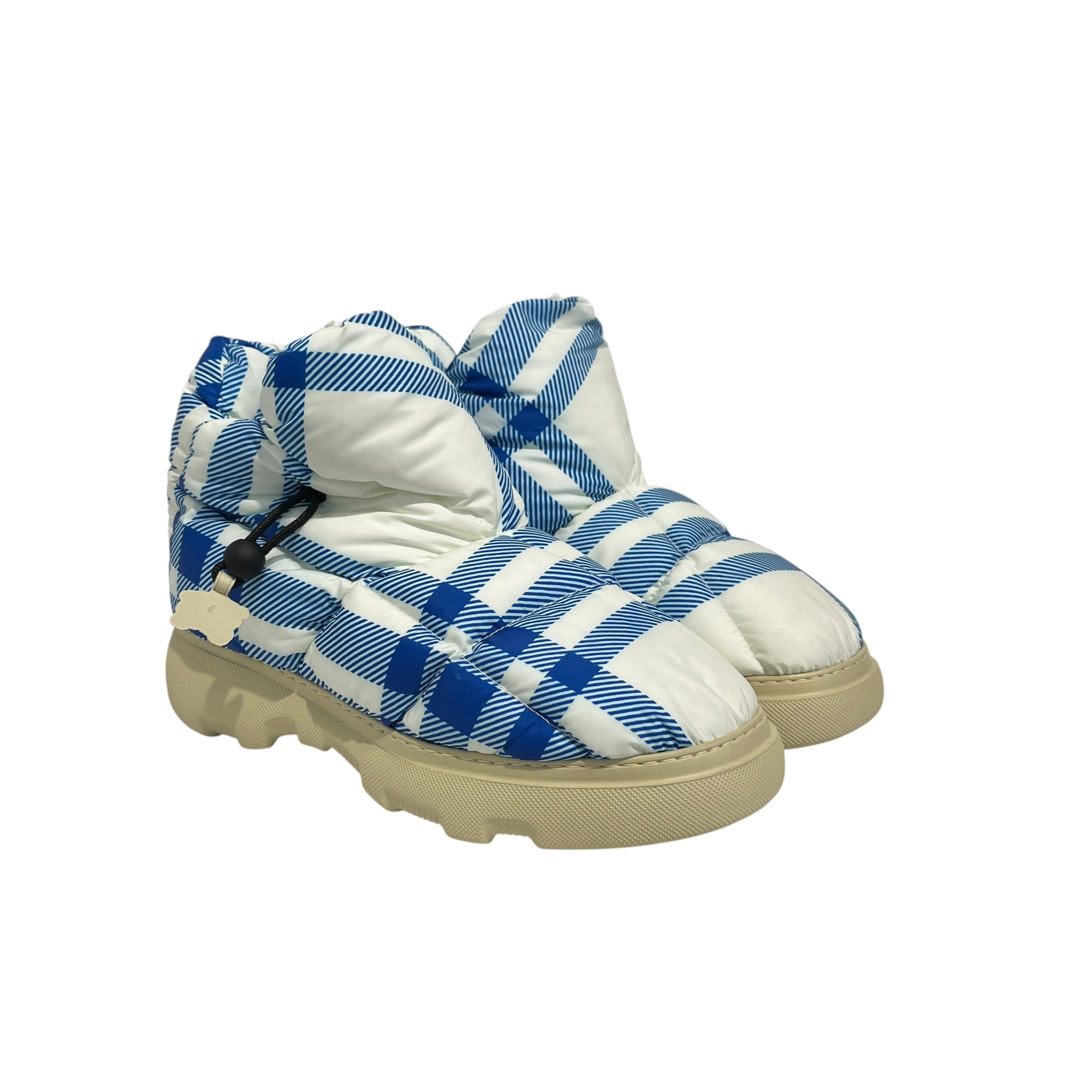 BURBERRY BLUE LABEL/Boots/EU 44/Gingham Check/Nylon/WHT/check pillow view 1