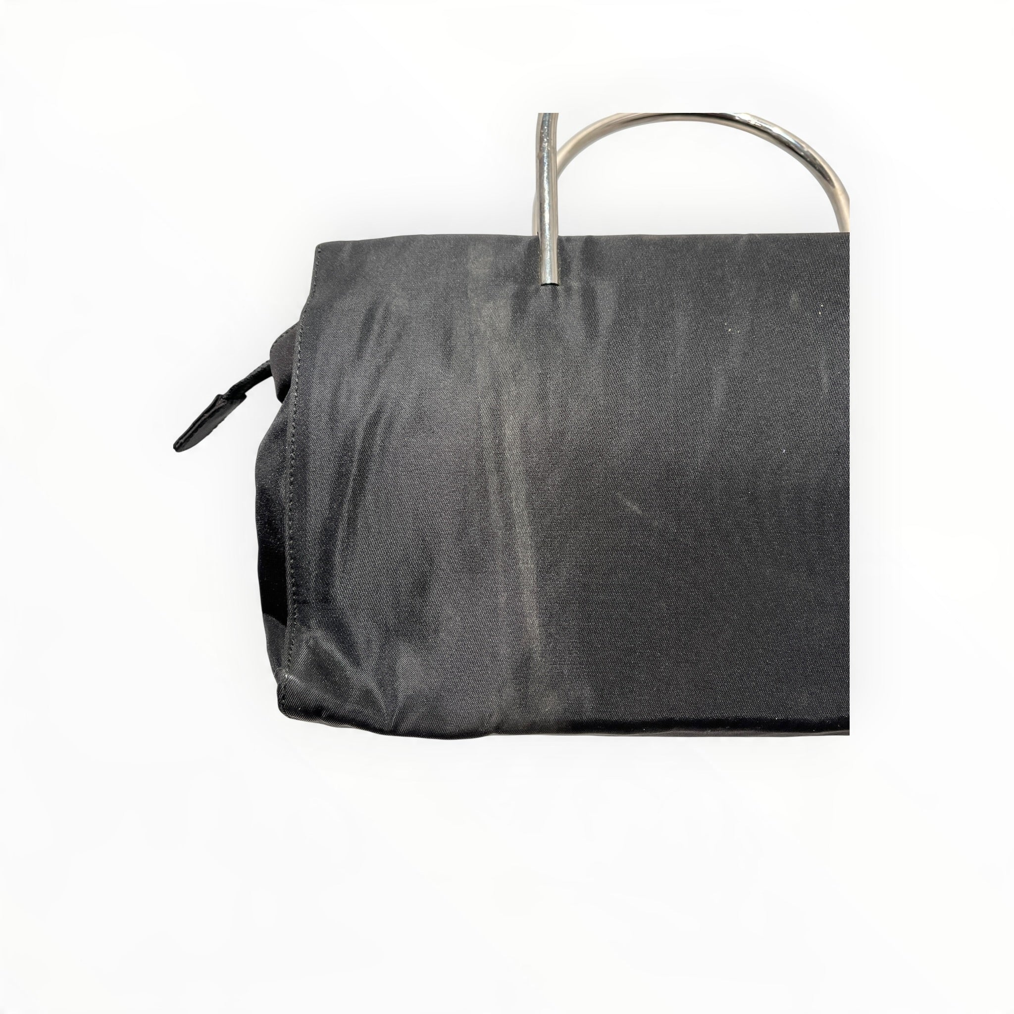 PRADA/Hand Bag/Nylon/BLK/Vintage Tessuto Metal Hand Bag view 6
