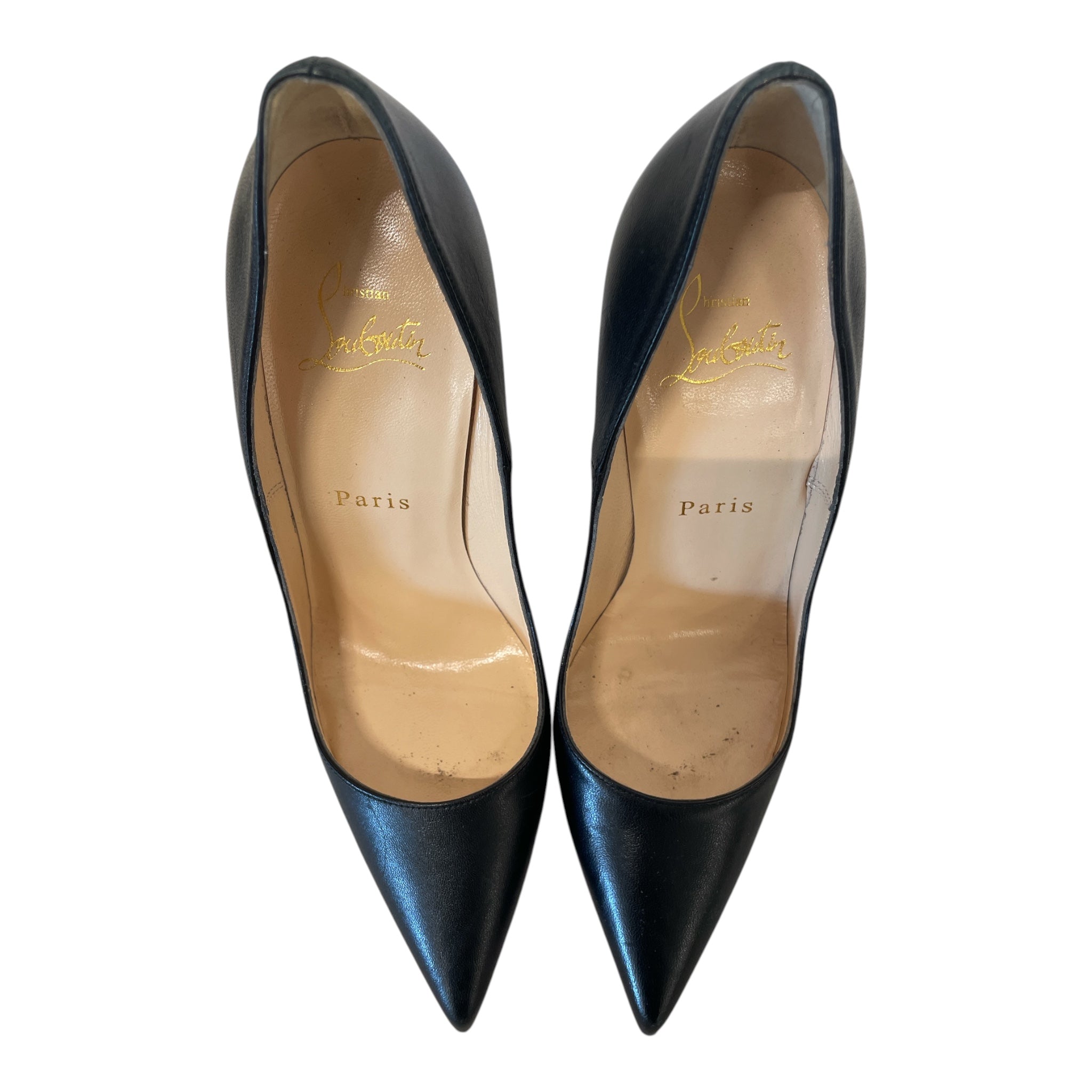 Christian Louboutin/Heels/EU 36.5/Leather/BLK/POINTED TOE RED BOTTOM view 4
