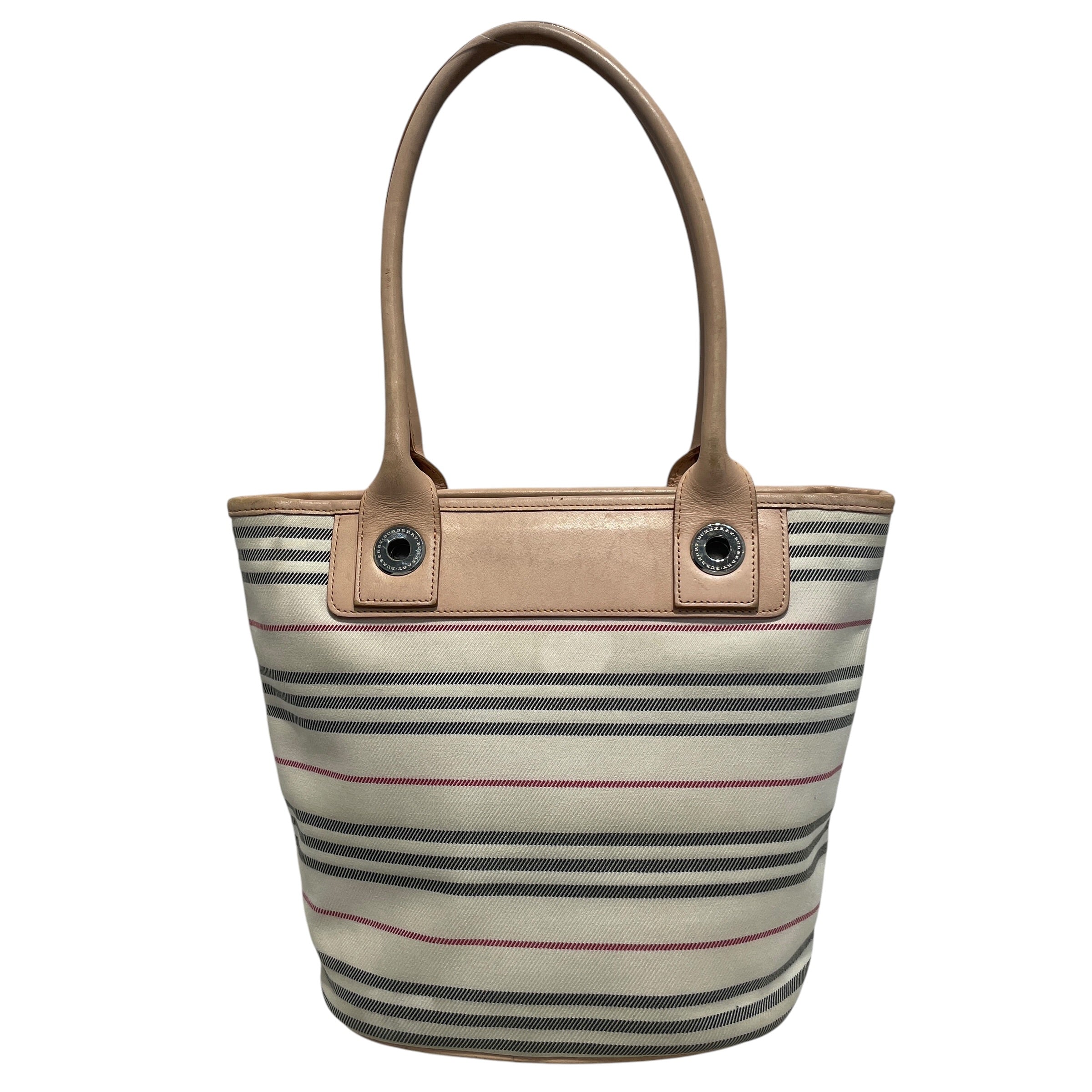 BURBERRY/Hand Bag/Stripe/Cotton/WHT/Vintage Stripe Hand Bag view 2