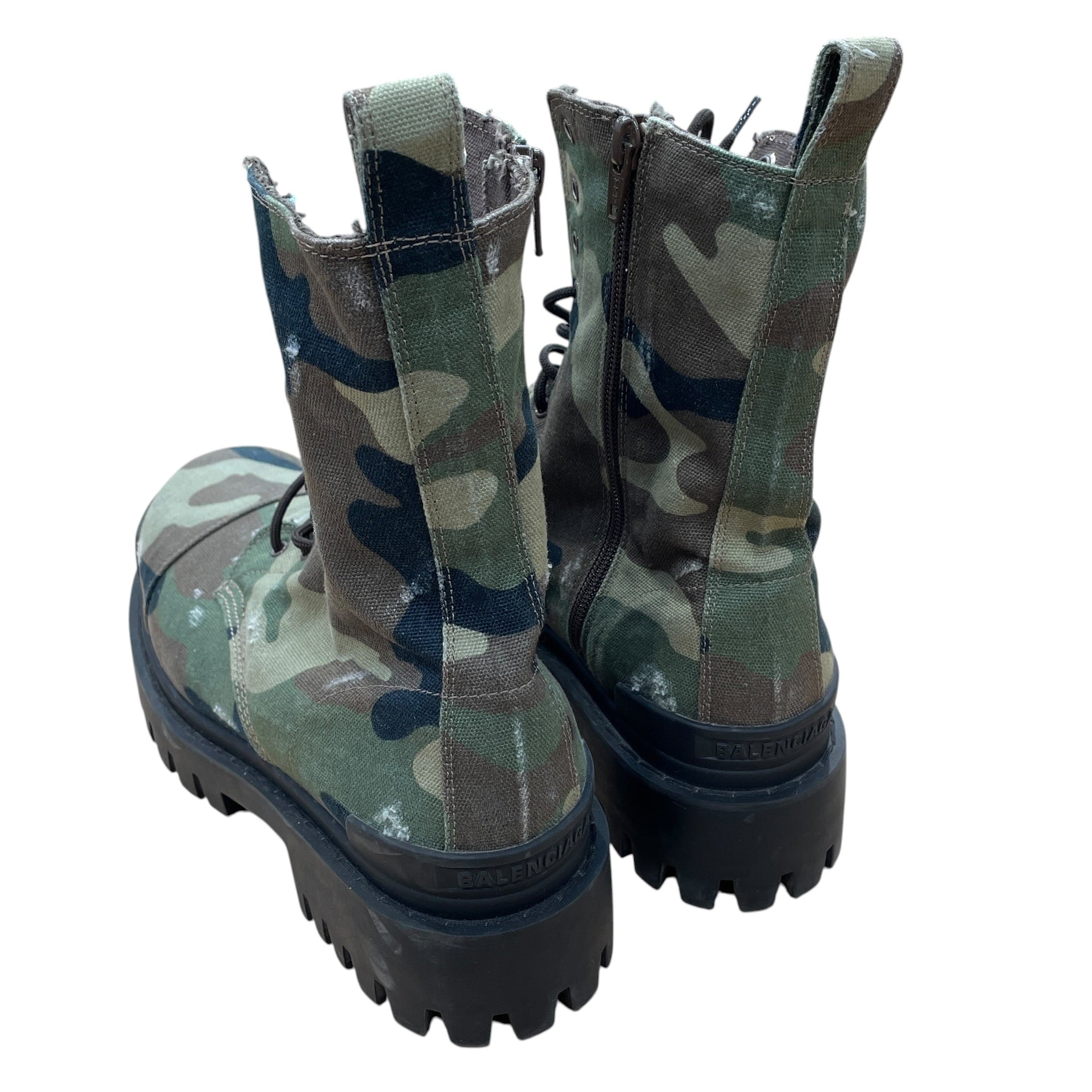 BALENCIAGA/Lace Up Boots/EU 41/Camouflage/Cotton/GRN/Side Zip/STRIKE COMBAT 786135 view 2