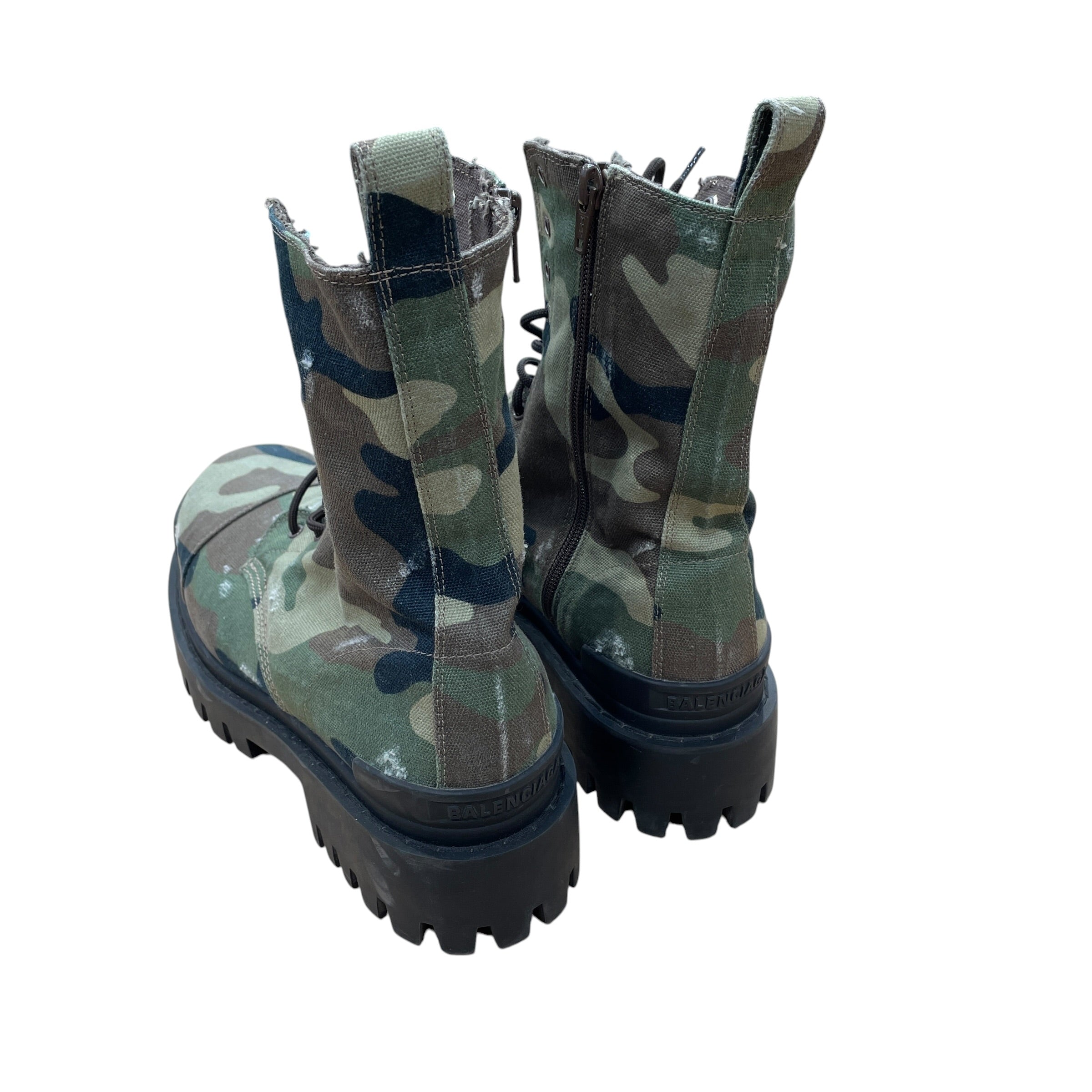 BALENCIAGA/Lace Up Boots/EU 41/Camouflage/Cotton/GRN/Side Zip/STRIKE COMBAT 786135 view 2