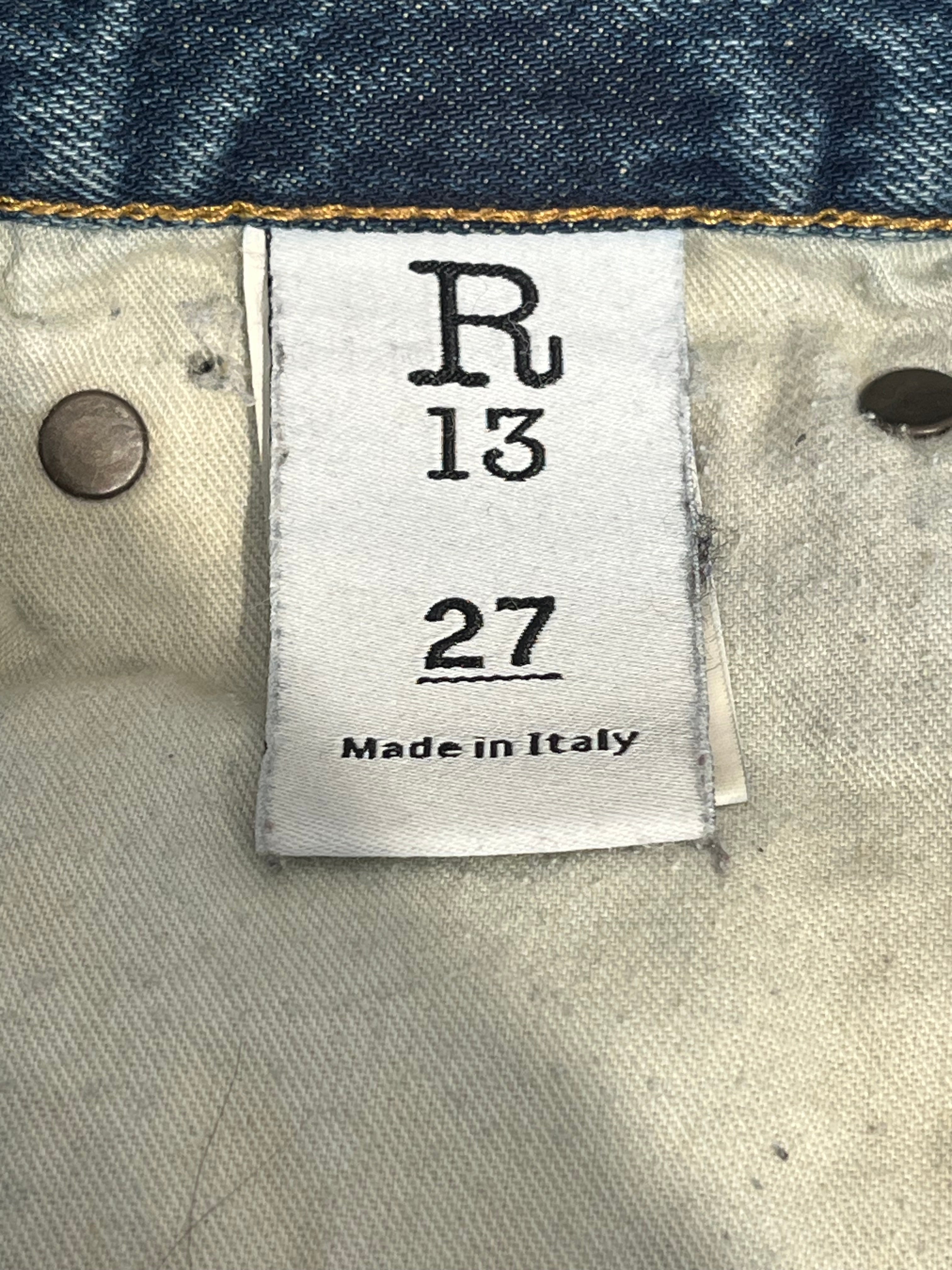 R13/Straight Pants/27/Cotton/BLU/Button Fly/CROPPED-DROP CROTCH view 4
